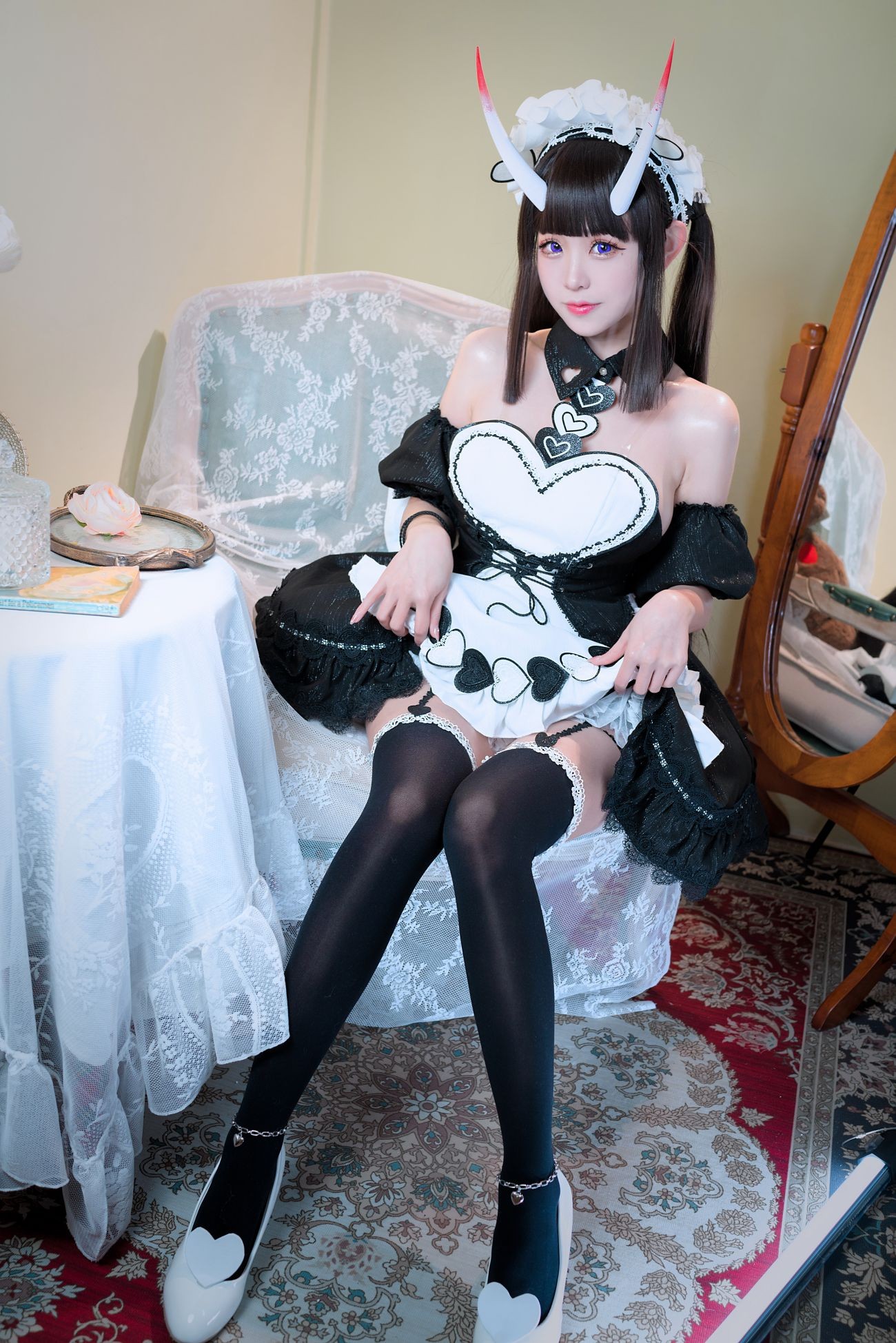 美女动漫博主miko酱ww性感Cosplay写真碧蓝航线 能代女仆 (2)