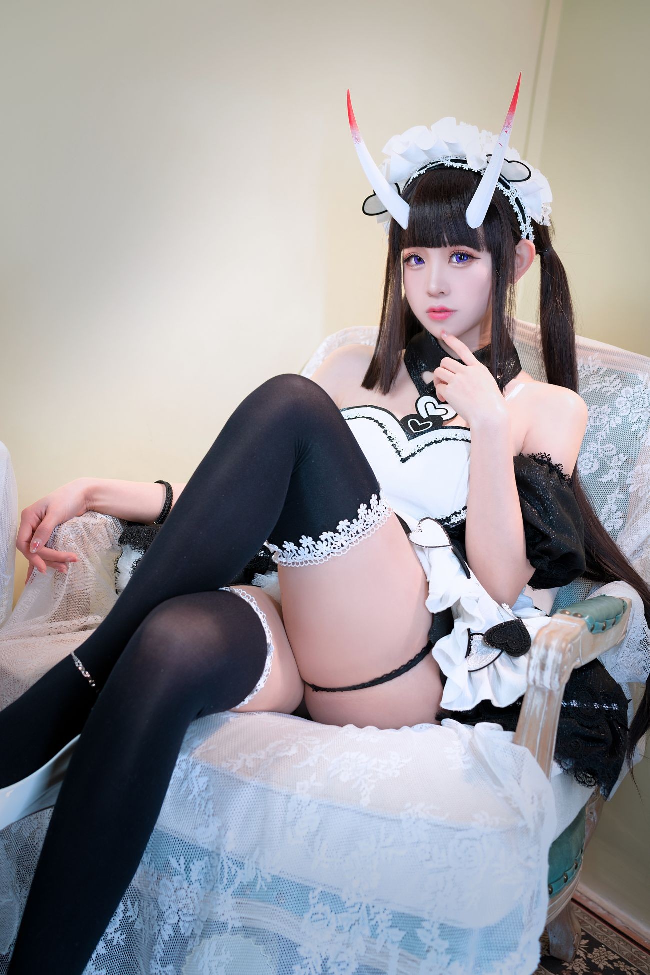 美女动漫博主miko酱ww性感Cosplay写真碧蓝航线 能代女仆 (16)