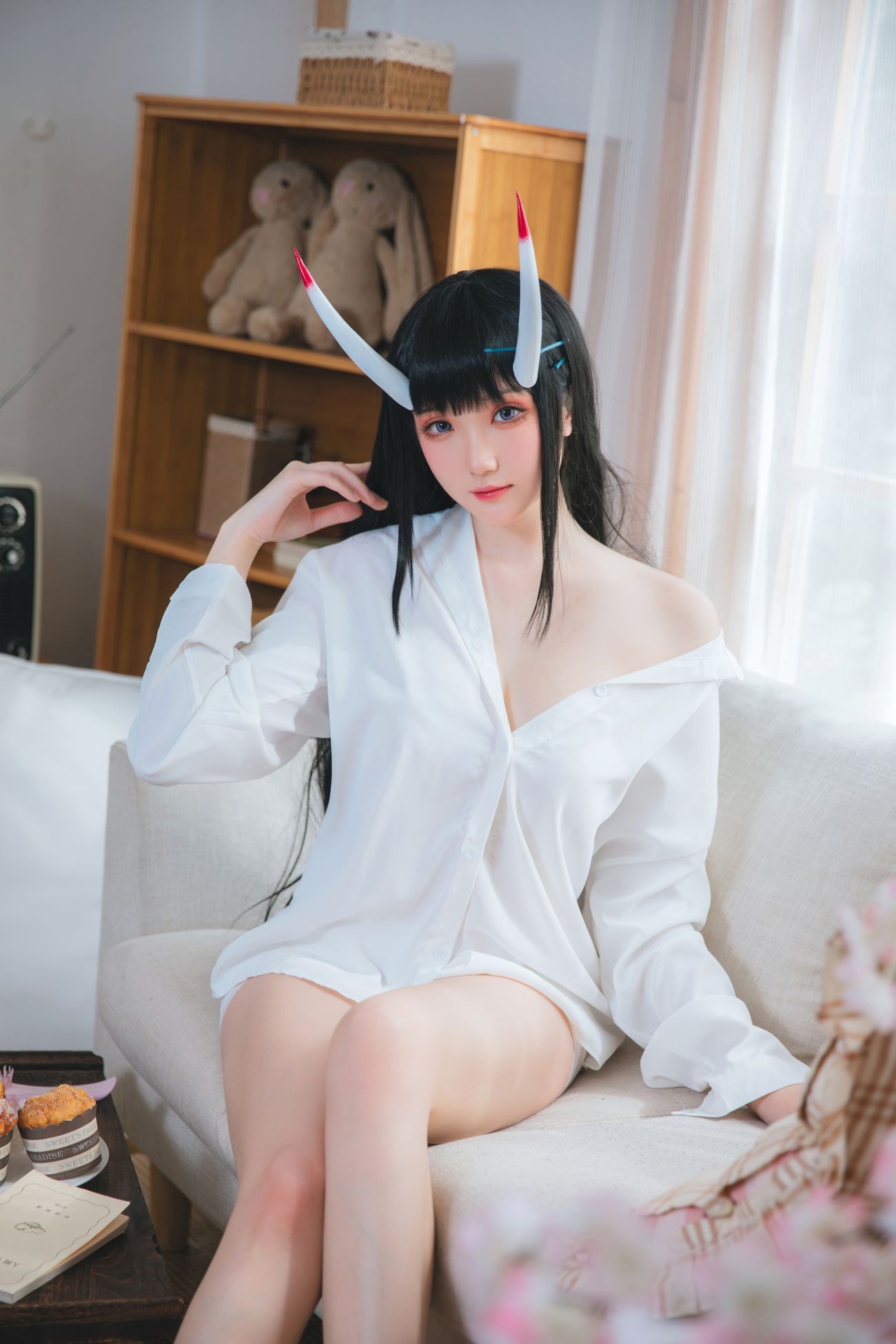 美女动漫博主瓜希酱性感Cosplay写真能代衬衣 (17)