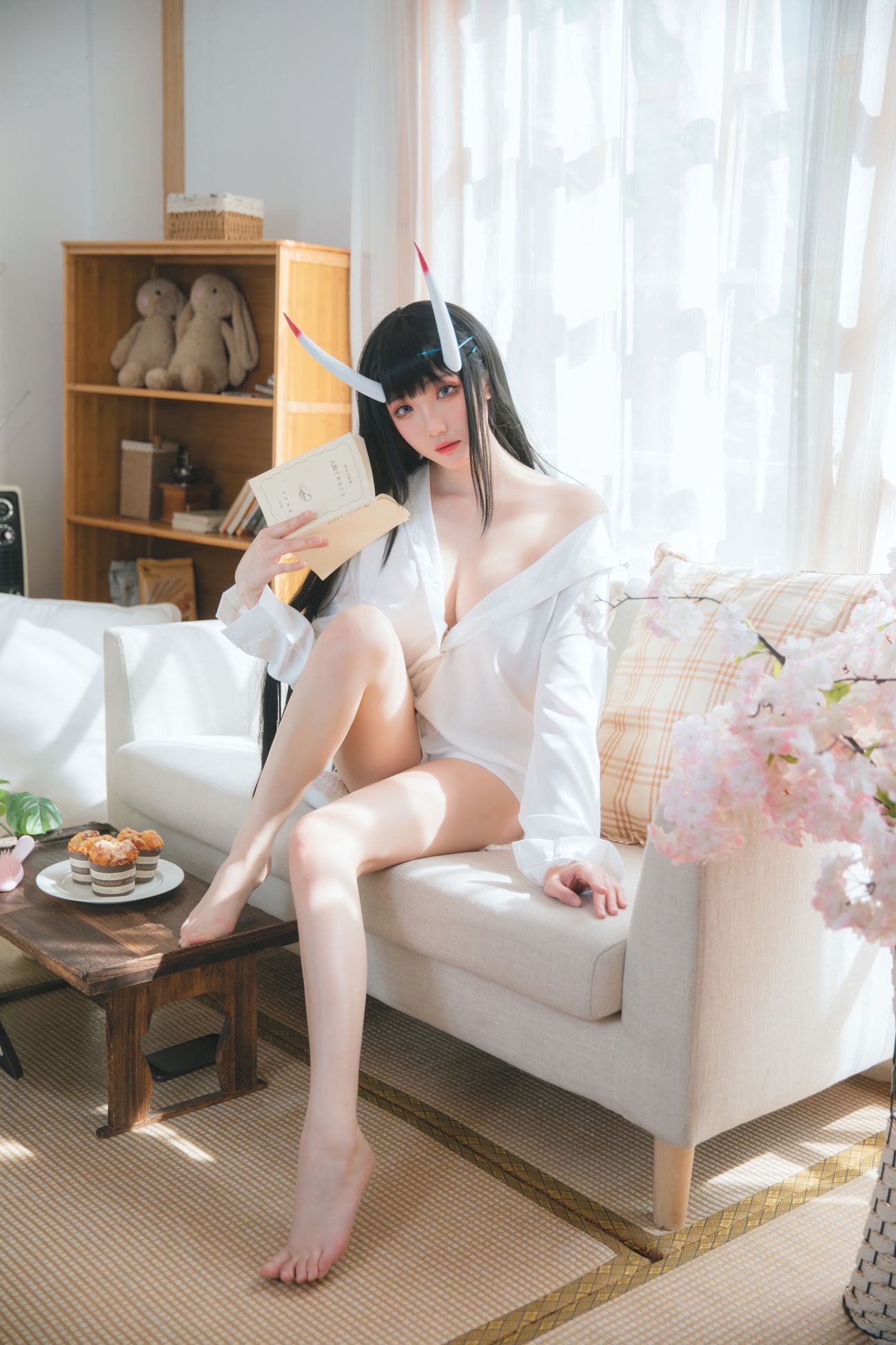 美女动漫博主瓜希酱性感Cosplay写真能代衬衣 (9)