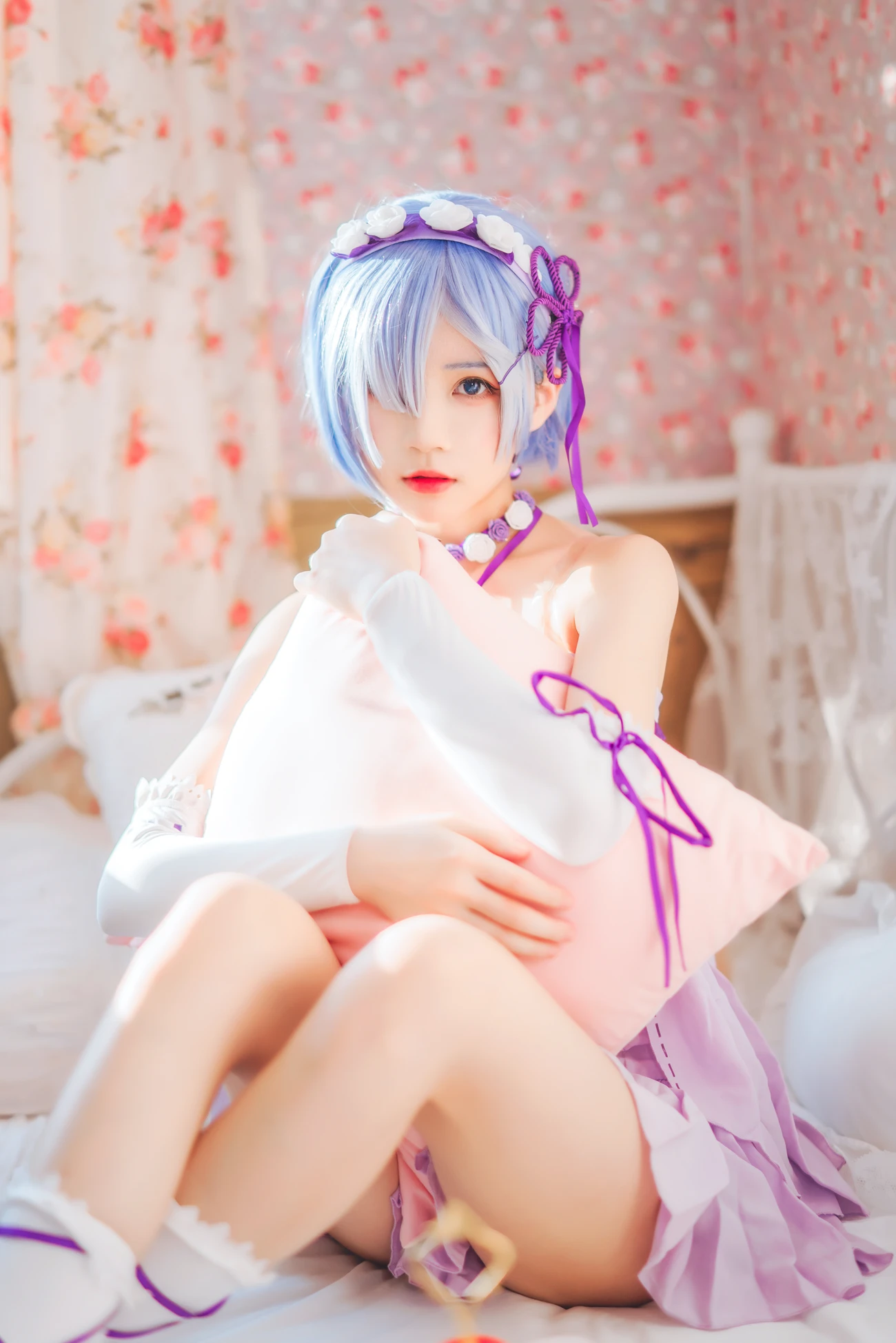 微博美少女桜桃喵Cosplay性感写真蕾姆小睡裙 (19)