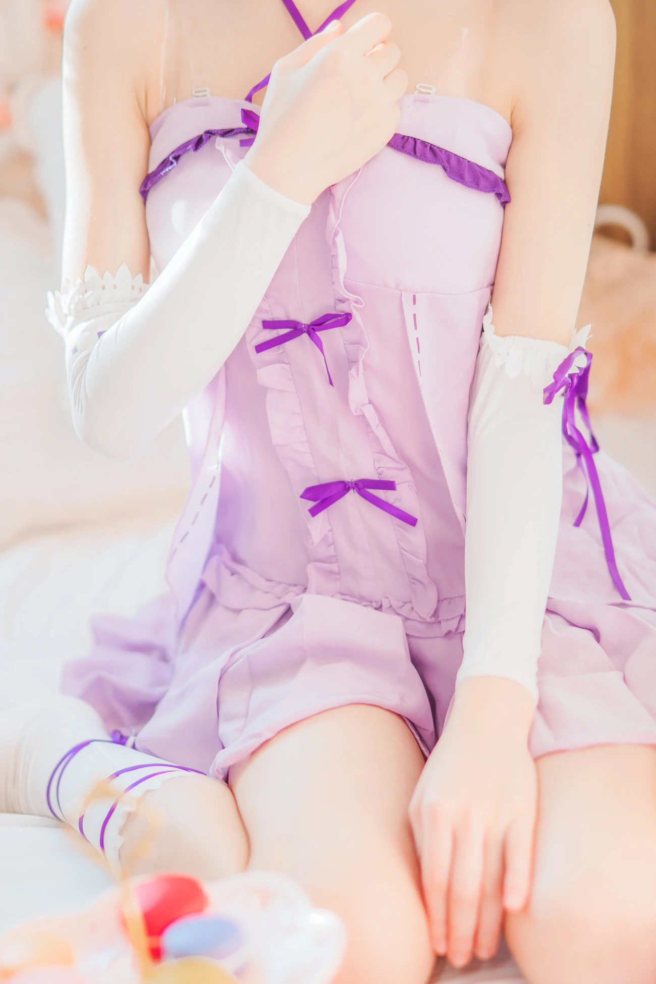 微博美少女桜桃喵Cosplay性感写真蕾姆小睡裙 (4)