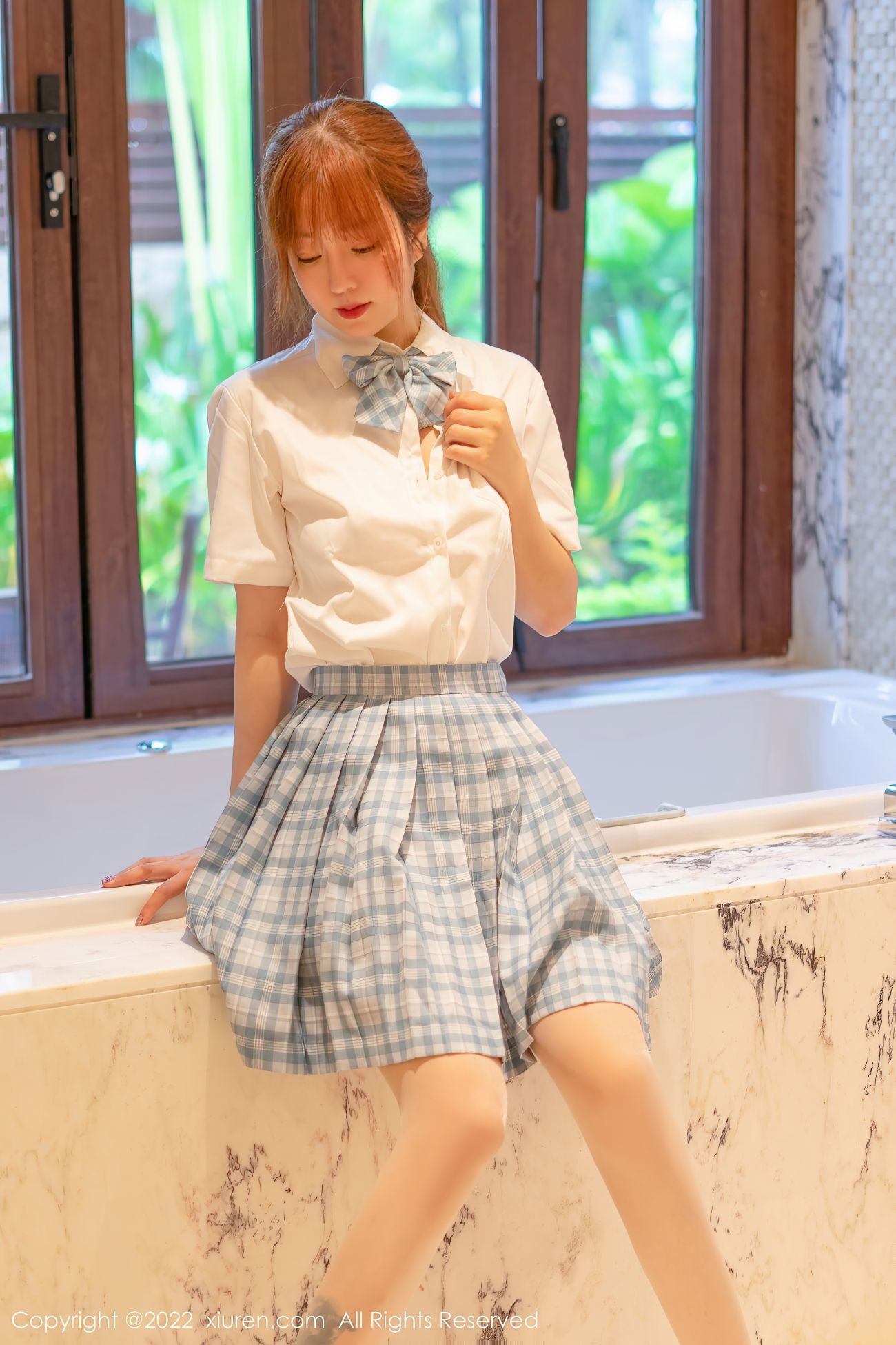 XIUREN秀人网美媛馆美女模特写真第No.5137期王雨纯JK制服白丝袜 (18)