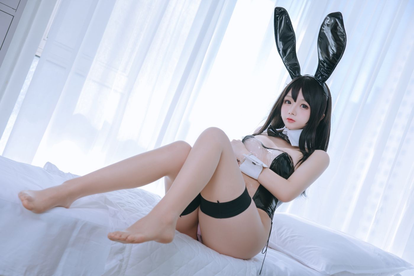 美女动漫博主日奈娇性感Cosplay写真透明兔女郎 (2)