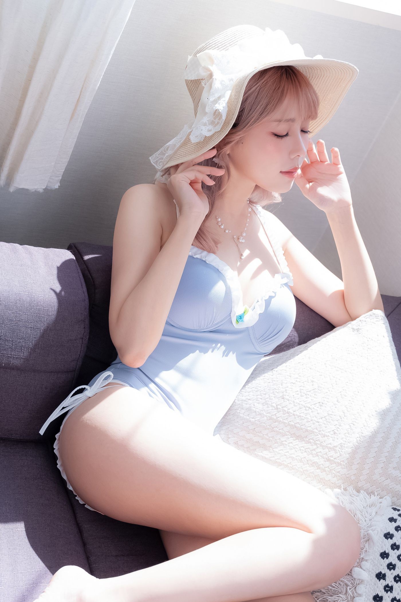 美女动漫博主Elyeee性感Cosplay写真 Mist Blue Lady (10)