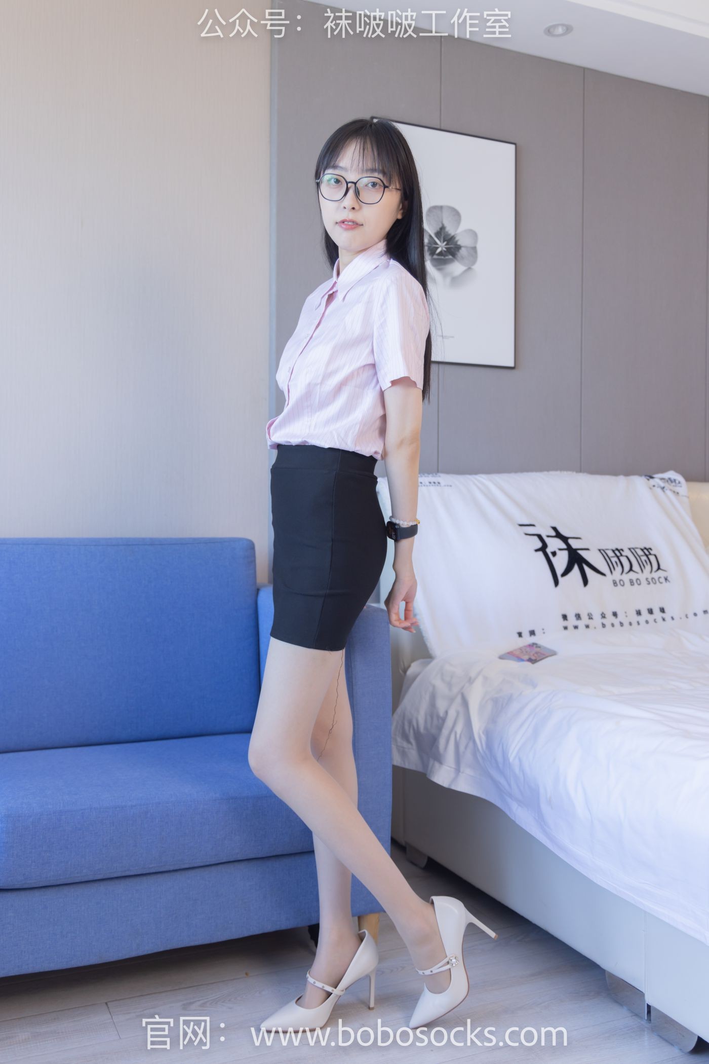 BoBoSocks袜啵啵美少女丝袜美脚写真第No.106期稚予OL制服肉丝高跟美腿 (5)