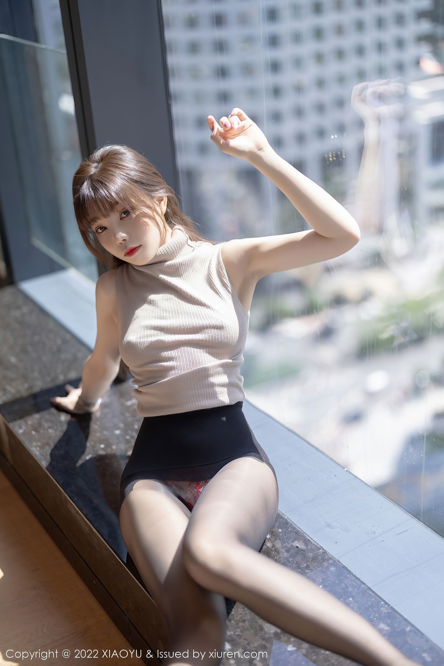 XIAOYU语画界性感模特写真第Vol.808期芝芝Booty黑丝裤袜高跟美腿 (63)