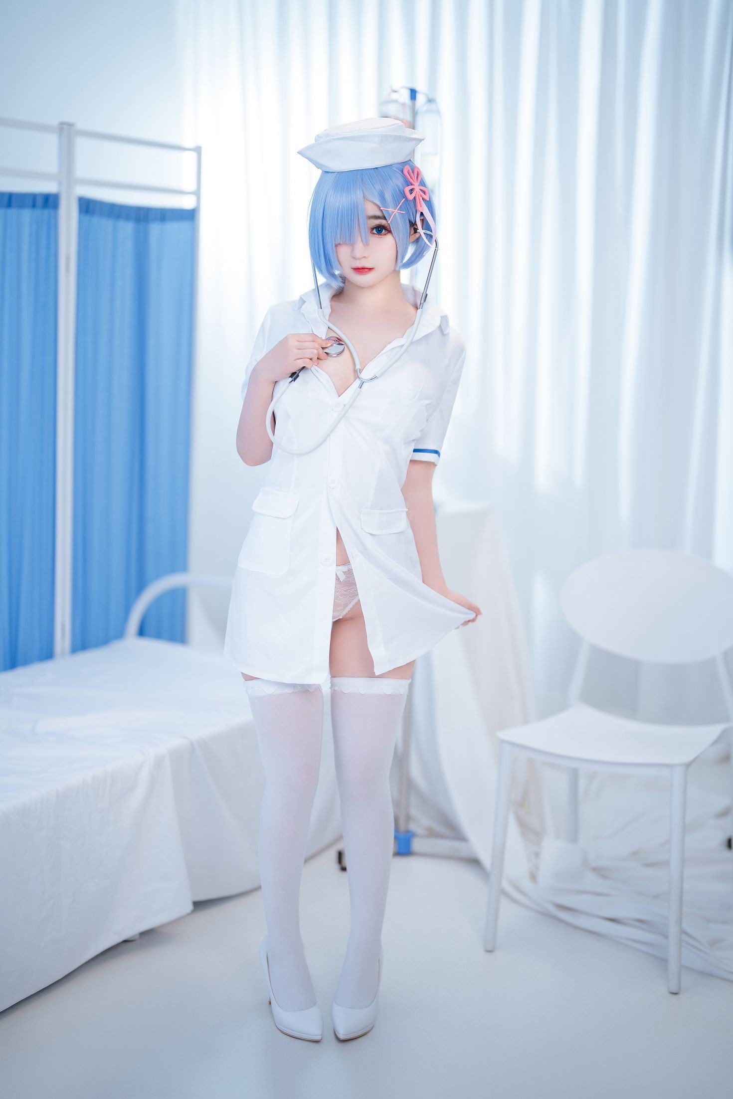 美女动漫博主桜井宁宁性感Cosplay写真雷姆护士 (36)