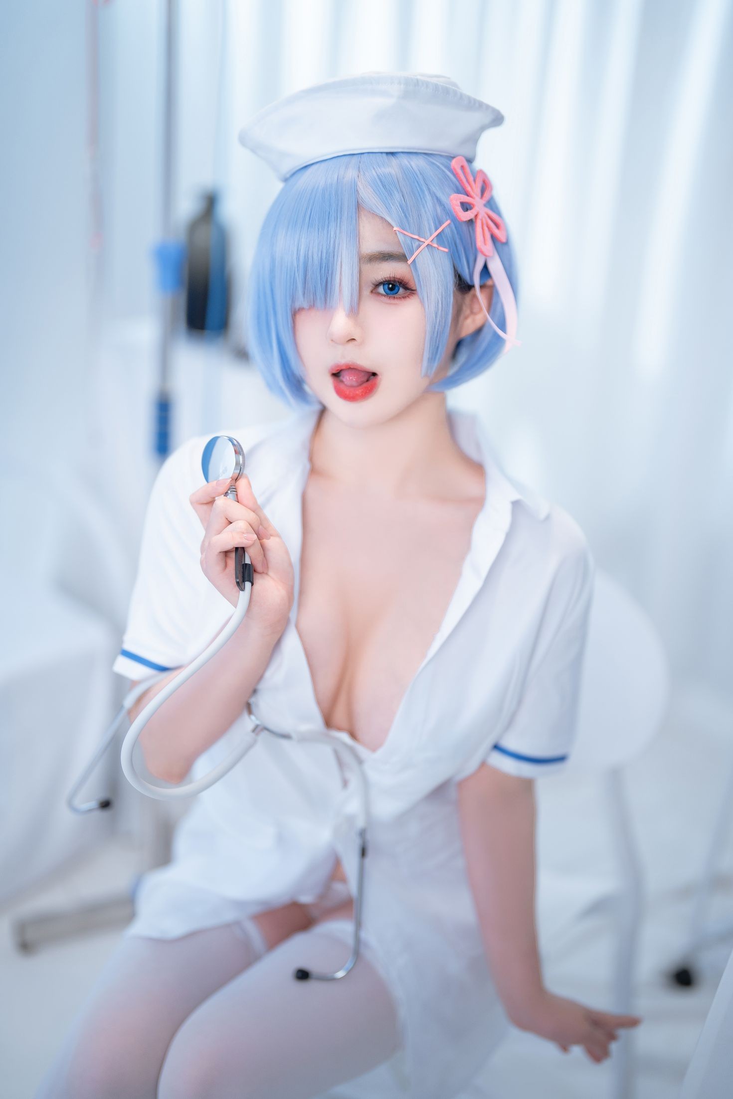 美女动漫博主桜井宁宁性感Cosplay写真雷姆护士 (40)