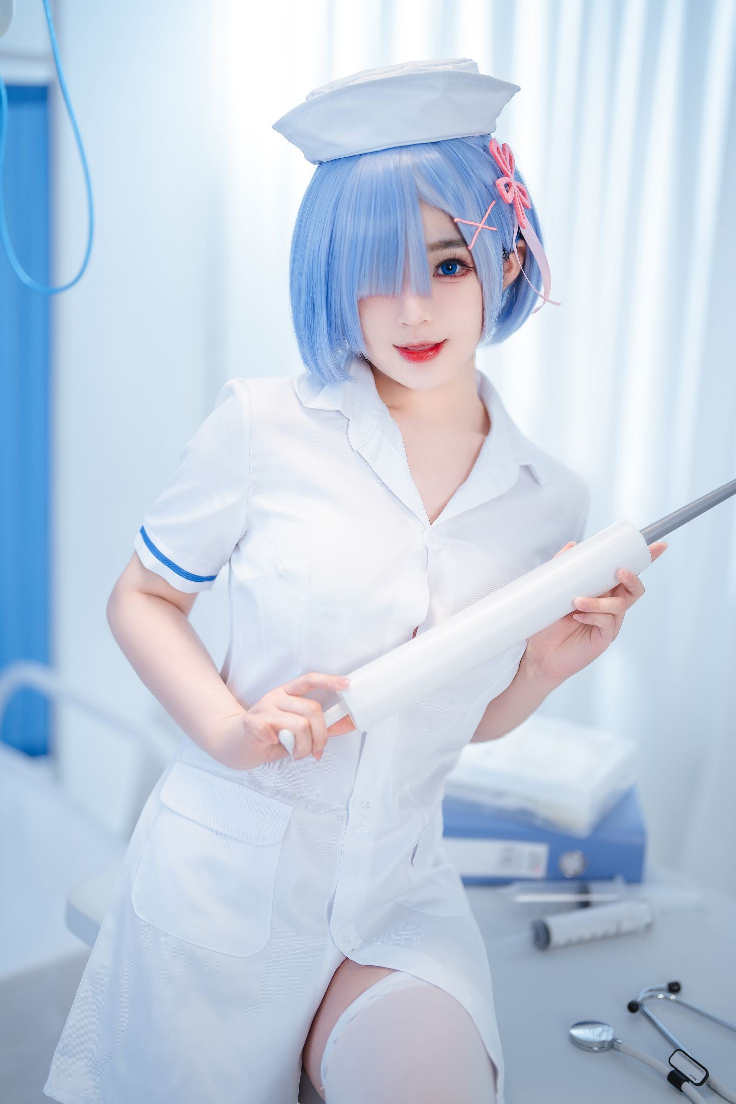 美女动漫博主桜井宁宁性感Cosplay写真雷姆护士 (12)