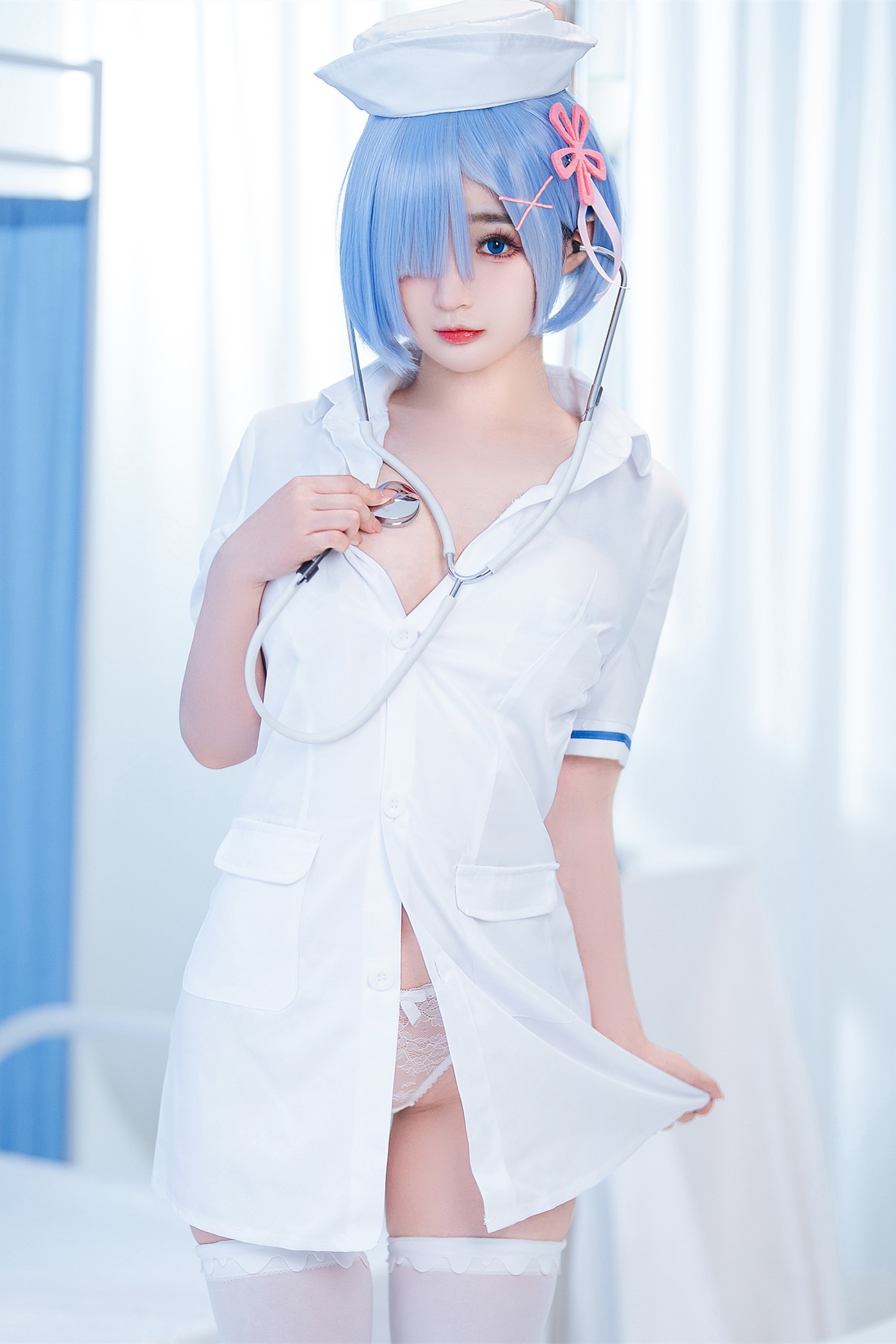 美女动漫博主桜井宁宁性感Cosplay写真雷姆护士 (1)