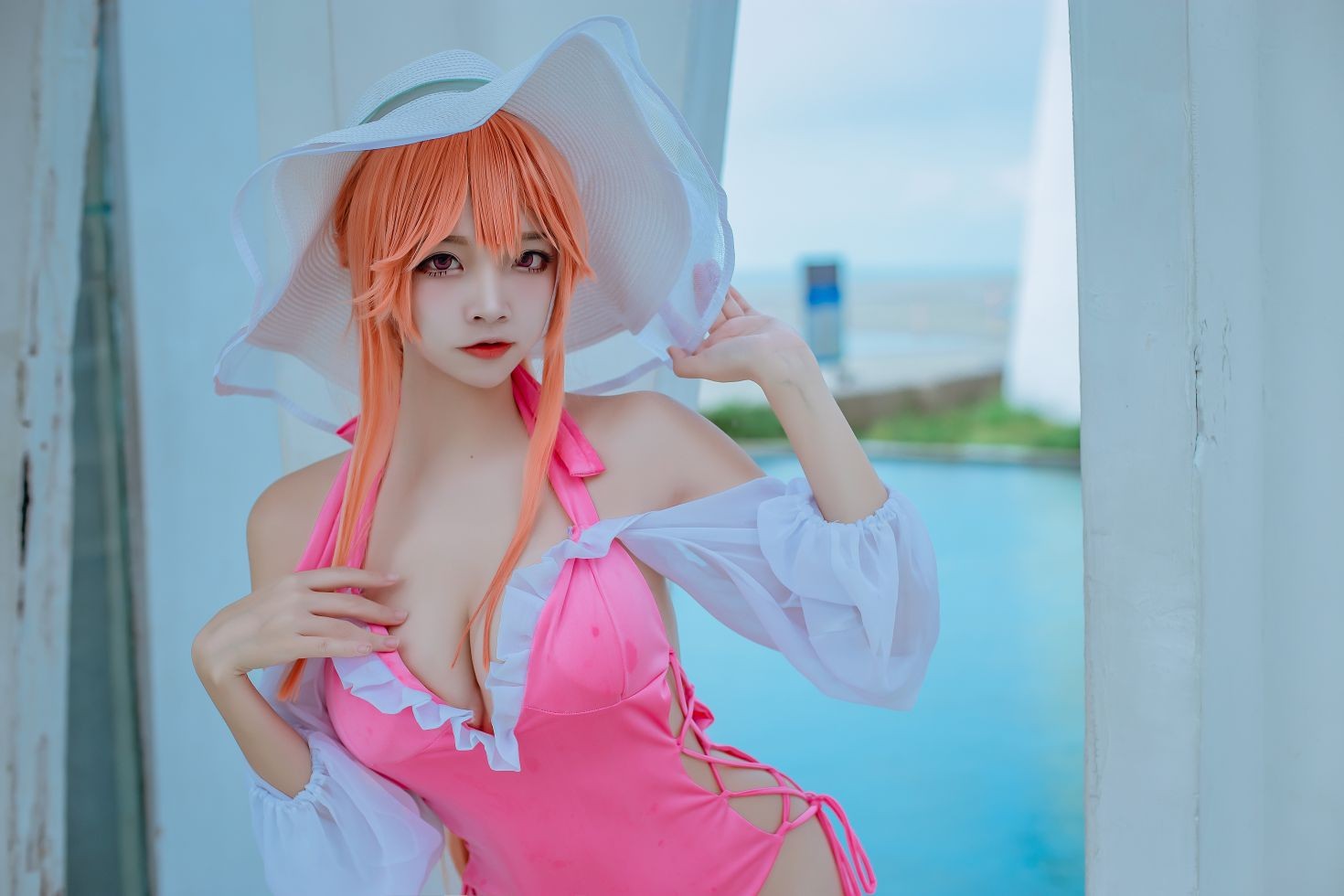 美女动漫博主二佐Nisa性感Cosplay写真碧蓝黎塞留泳装 (9)