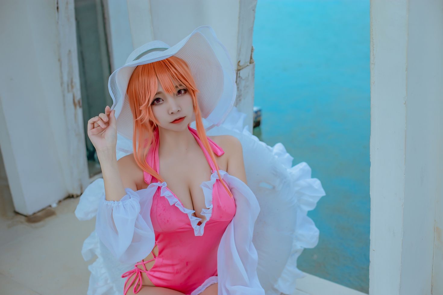 美女动漫博主二佐Nisa性感Cosplay写真碧蓝黎塞留泳装 (3)