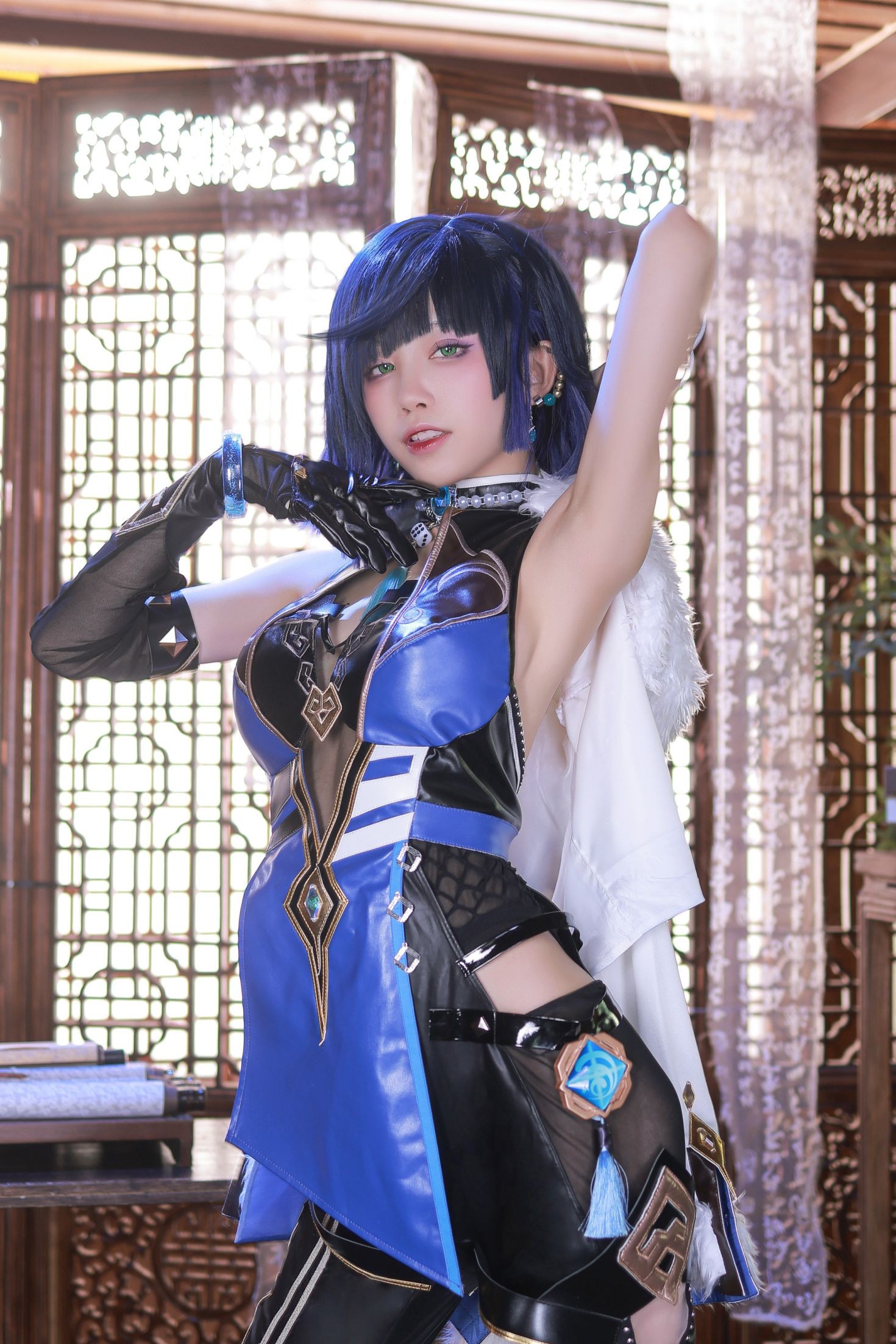 美女动漫博主水淼aqua性感Cosplay写真夜兰 (2)