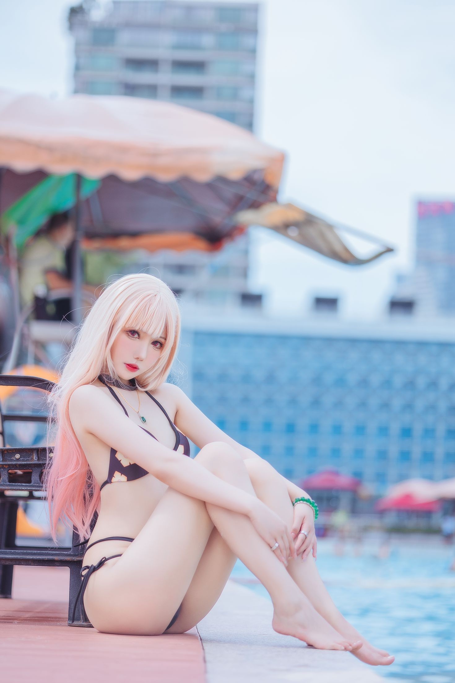 美女动漫博主仙女月性感Cosplay写真喜多川泳装 (8)