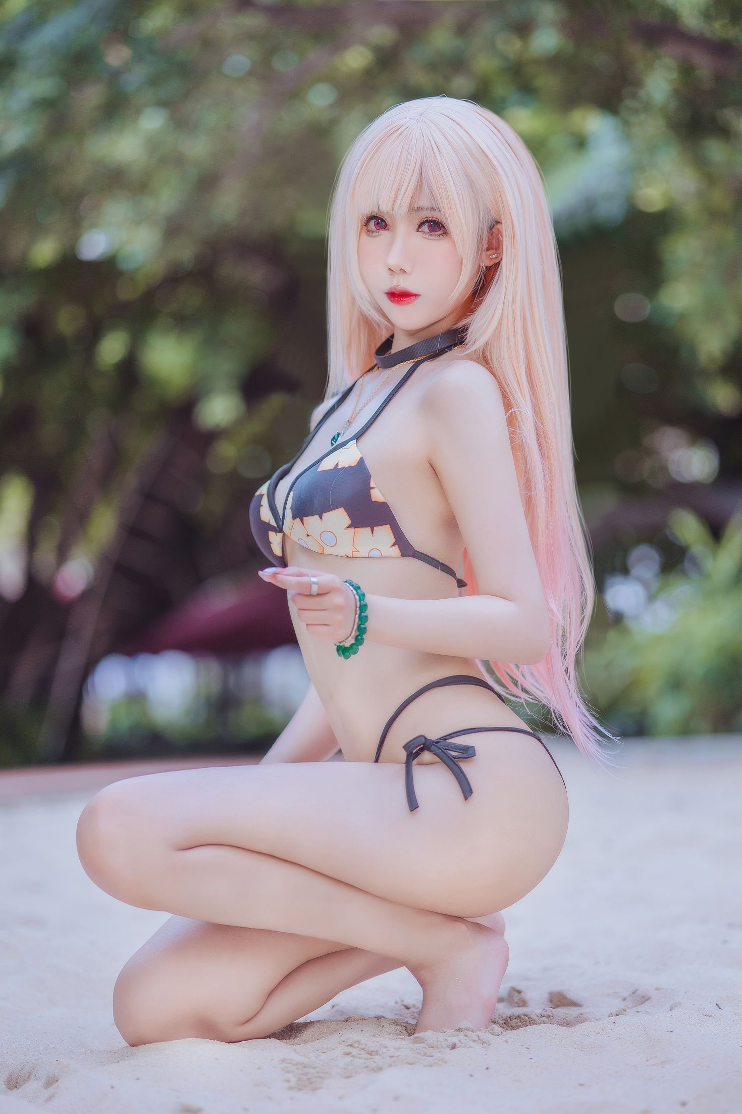 美女动漫博主仙女月性感Cosplay写真喜多川泳装 (23)