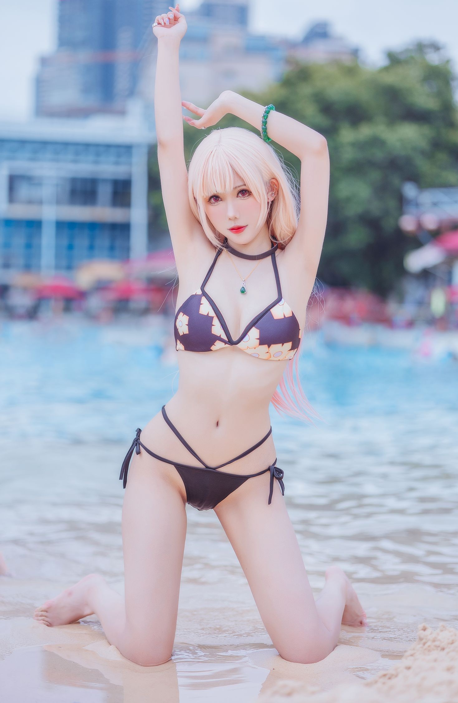 美女动漫博主仙女月性感Cosplay写真喜多川泳装 (16)