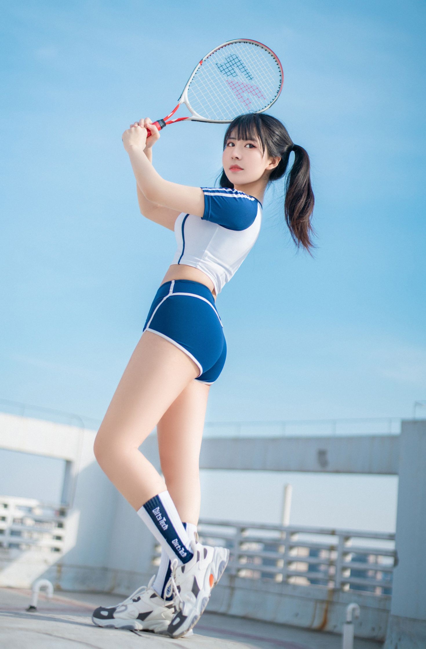 美女动漫博主虎森森性感Cosplay写真体操服 (2)