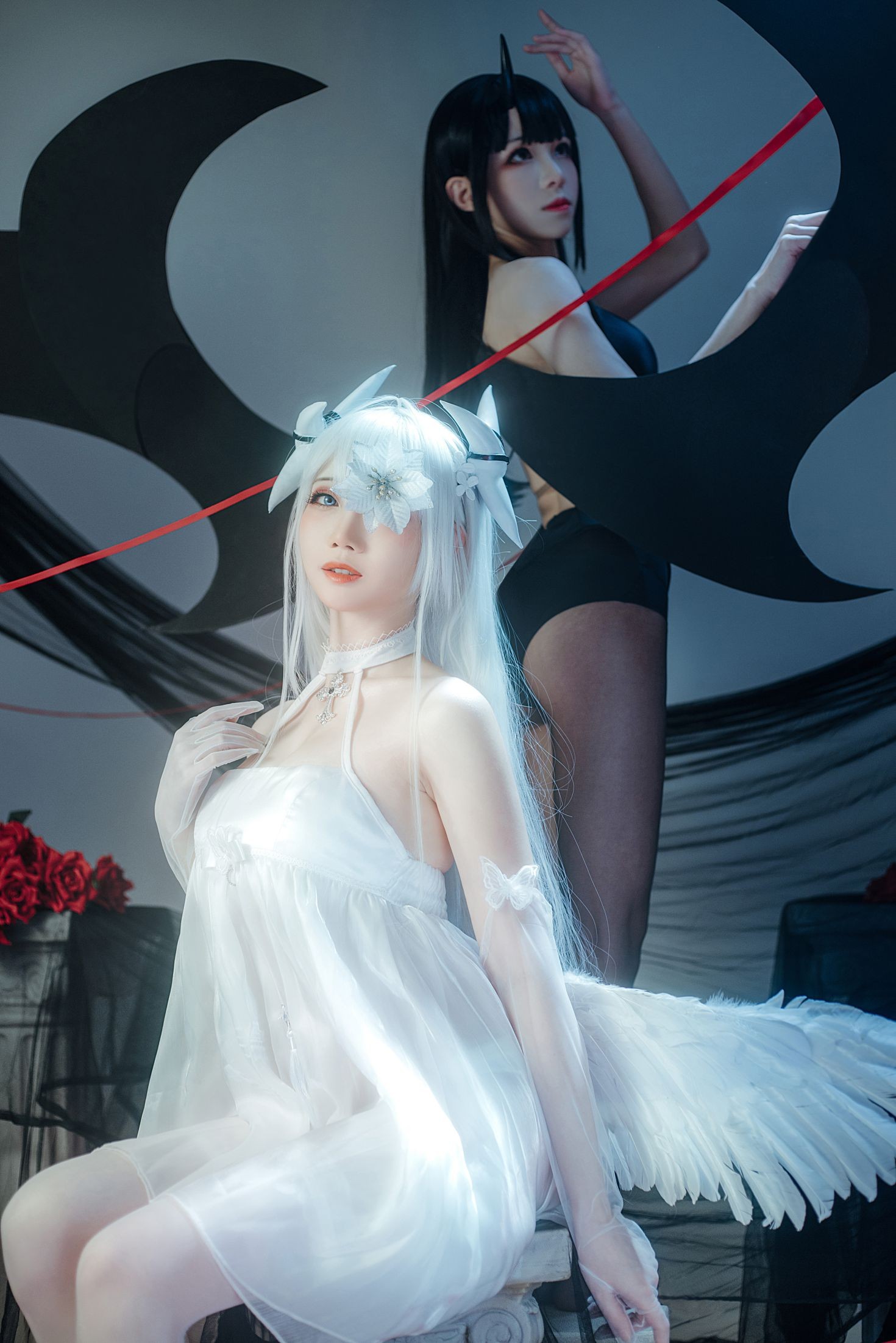 美女动漫博主Tomoyo酱性感Cosplay写真埃姆登 双黑白夜之主 (13)