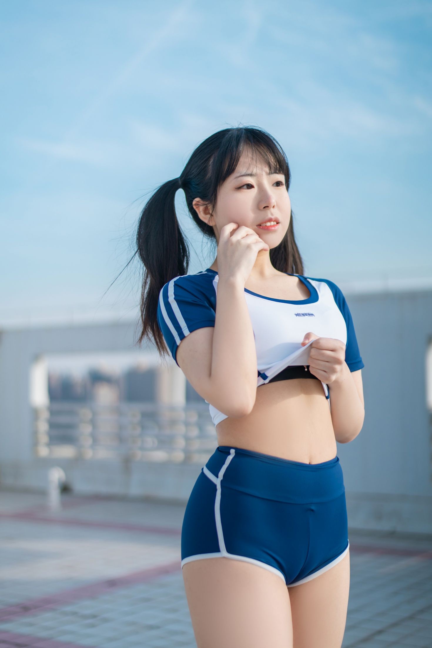 美女动漫博主虎森森性感Cosplay写真体操服 (18)