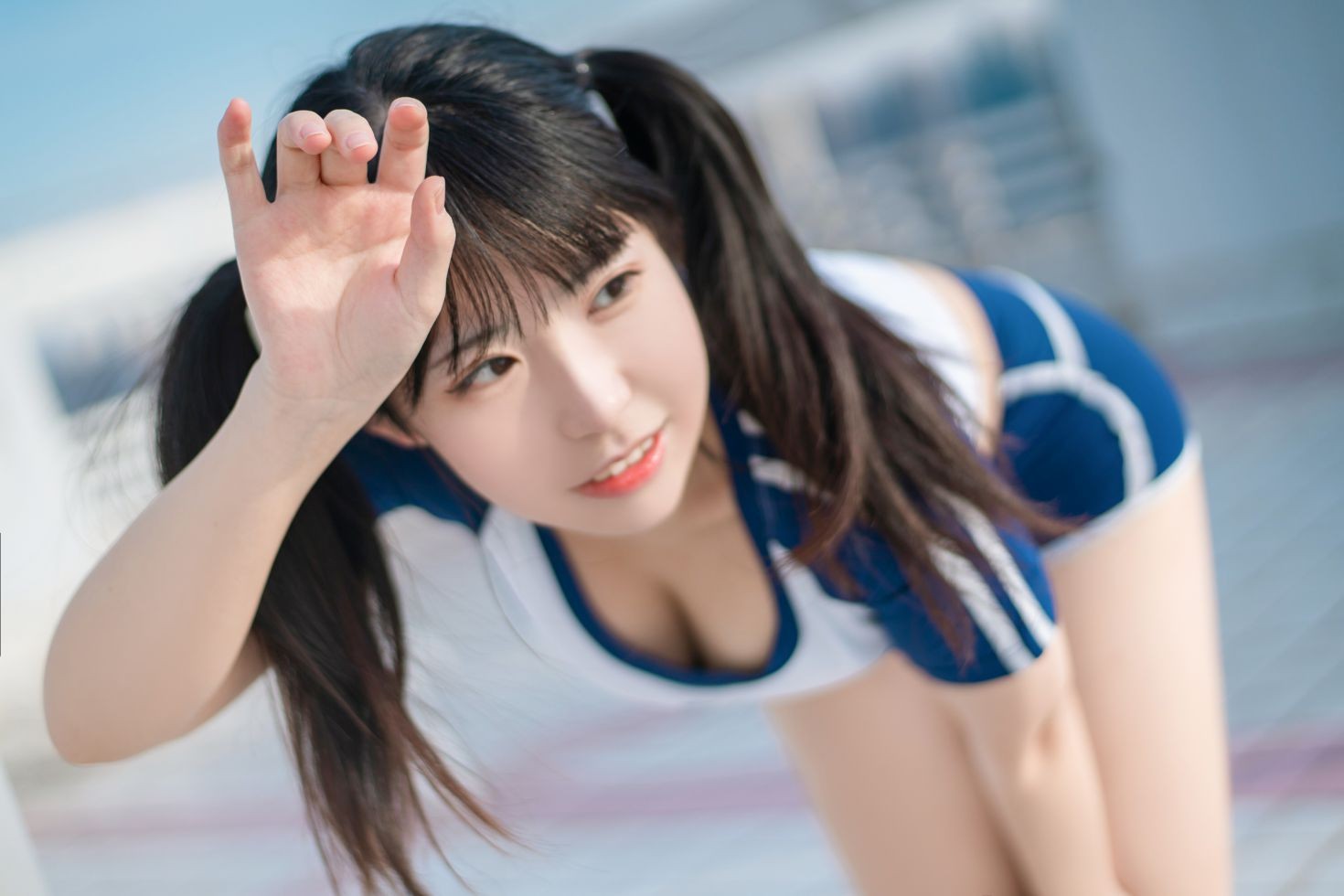 美女动漫博主虎森森性感Cosplay写真体操服 (16)