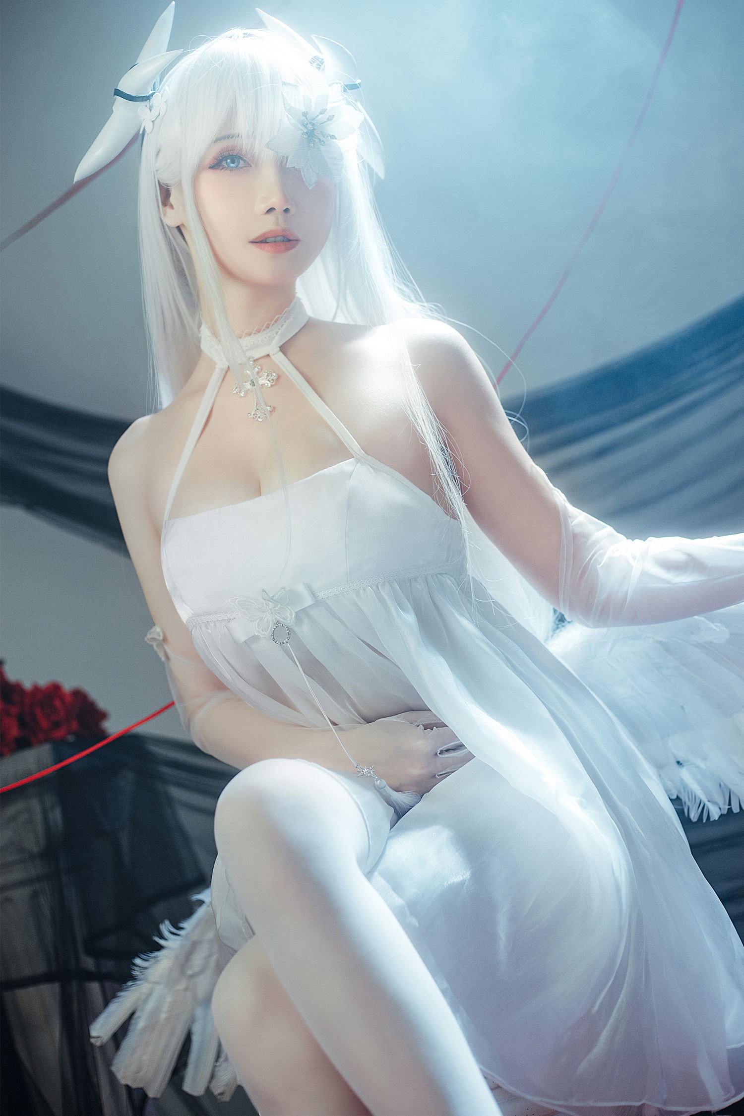 美女动漫博主Tomoyo酱性感Cosplay写真埃姆登 双黑白夜之主 (1)