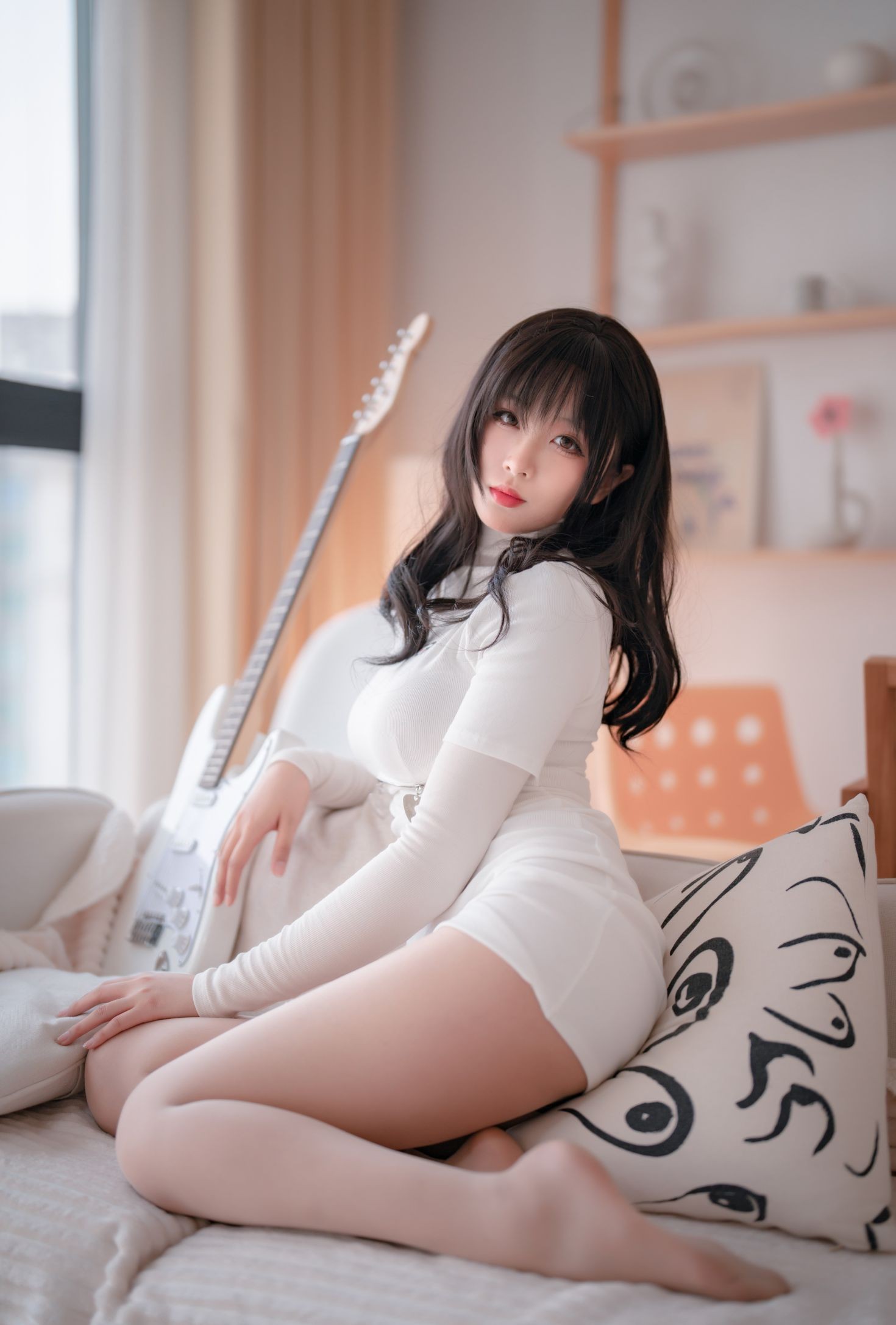美女动漫博主轩萧学姐性感Cosplay写真吉他妹妹 肉丝套 (31)