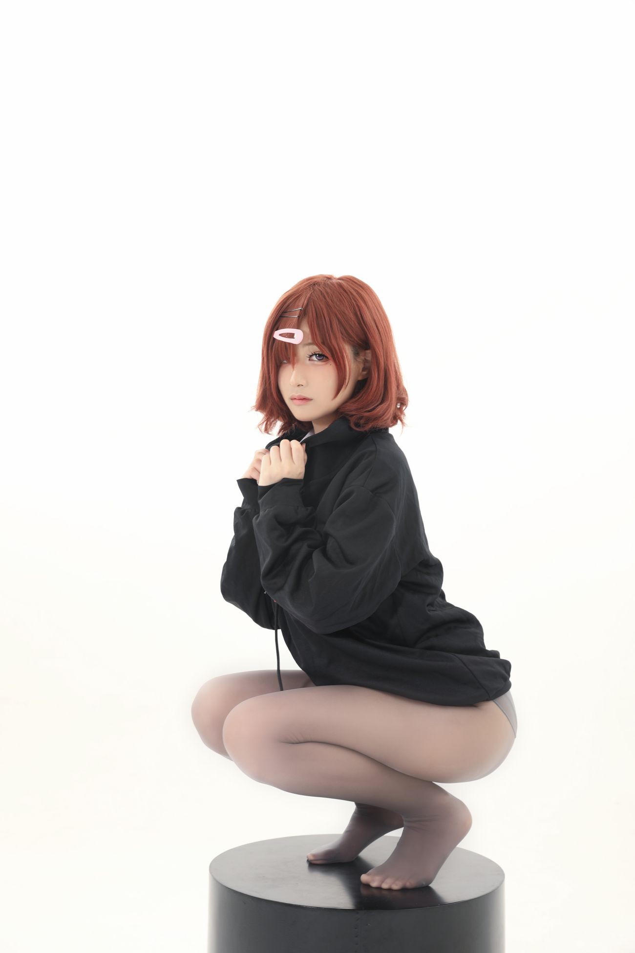 美女动漫博主幼愛youmeko性感Cosplay写真樋口円香灰丝 (13)