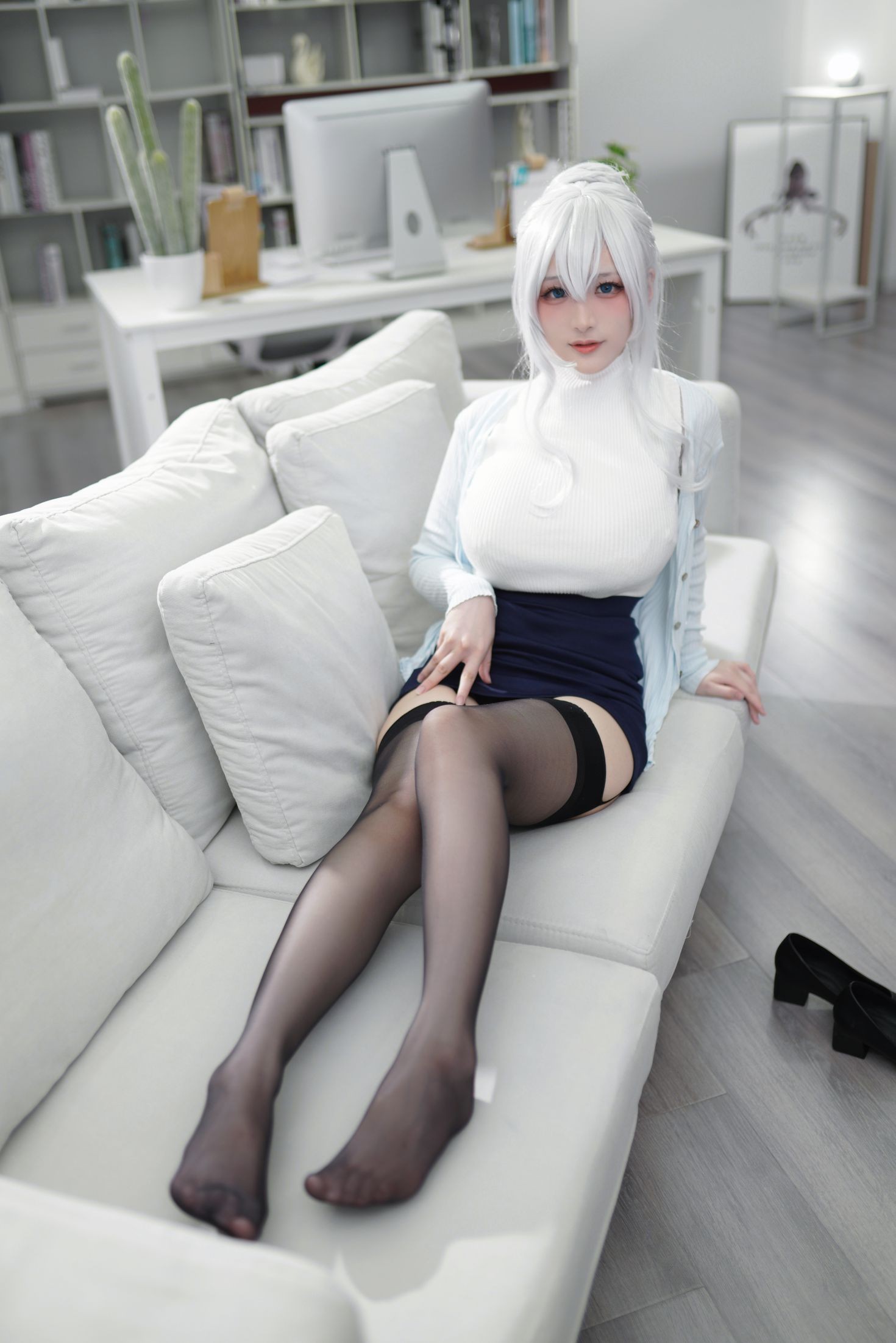 美女动漫博主幼愛youmeko性感Cosplay写真未亡人雪女 (9)