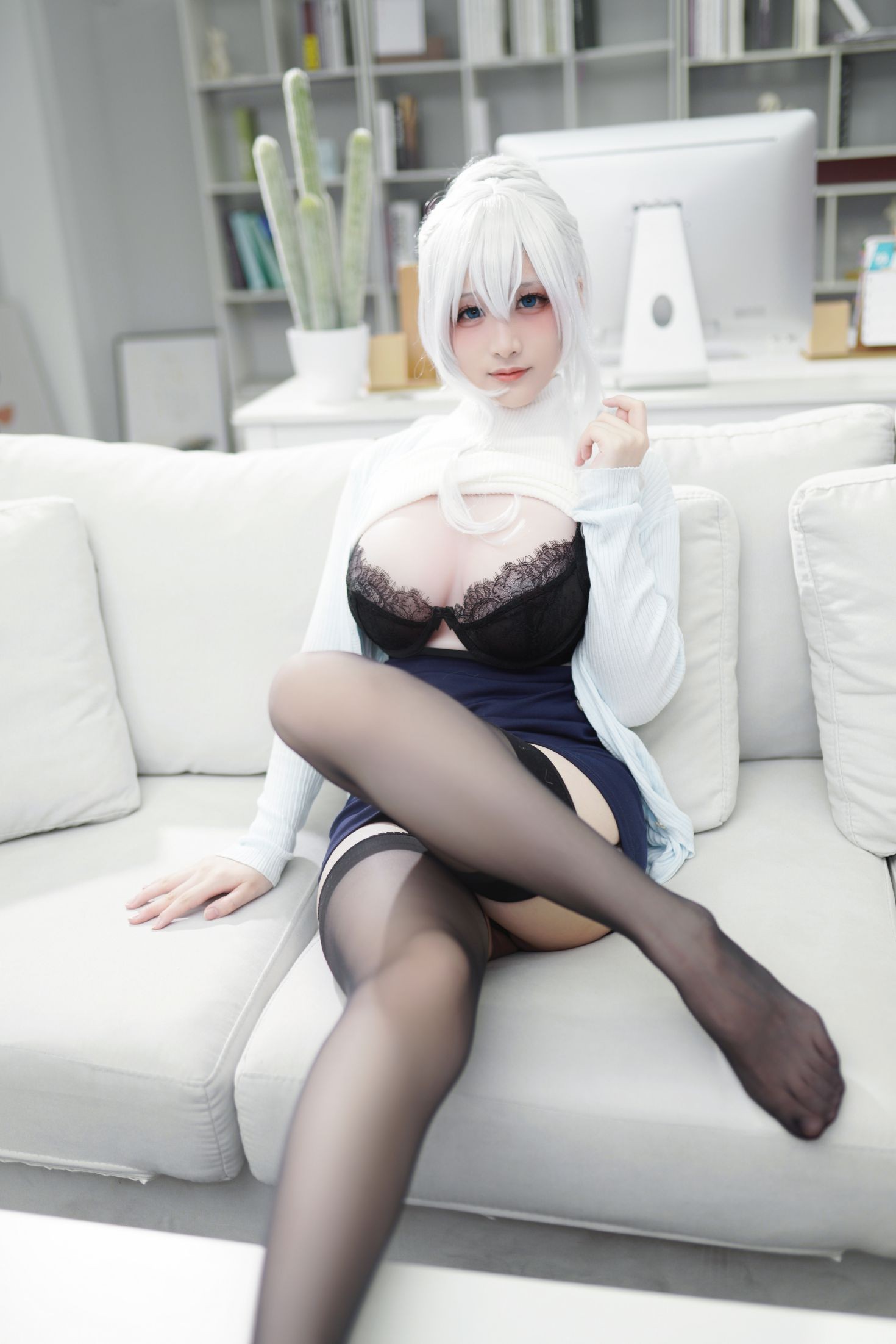 美女动漫博主幼愛youmeko性感Cosplay写真未亡人雪女 (28)