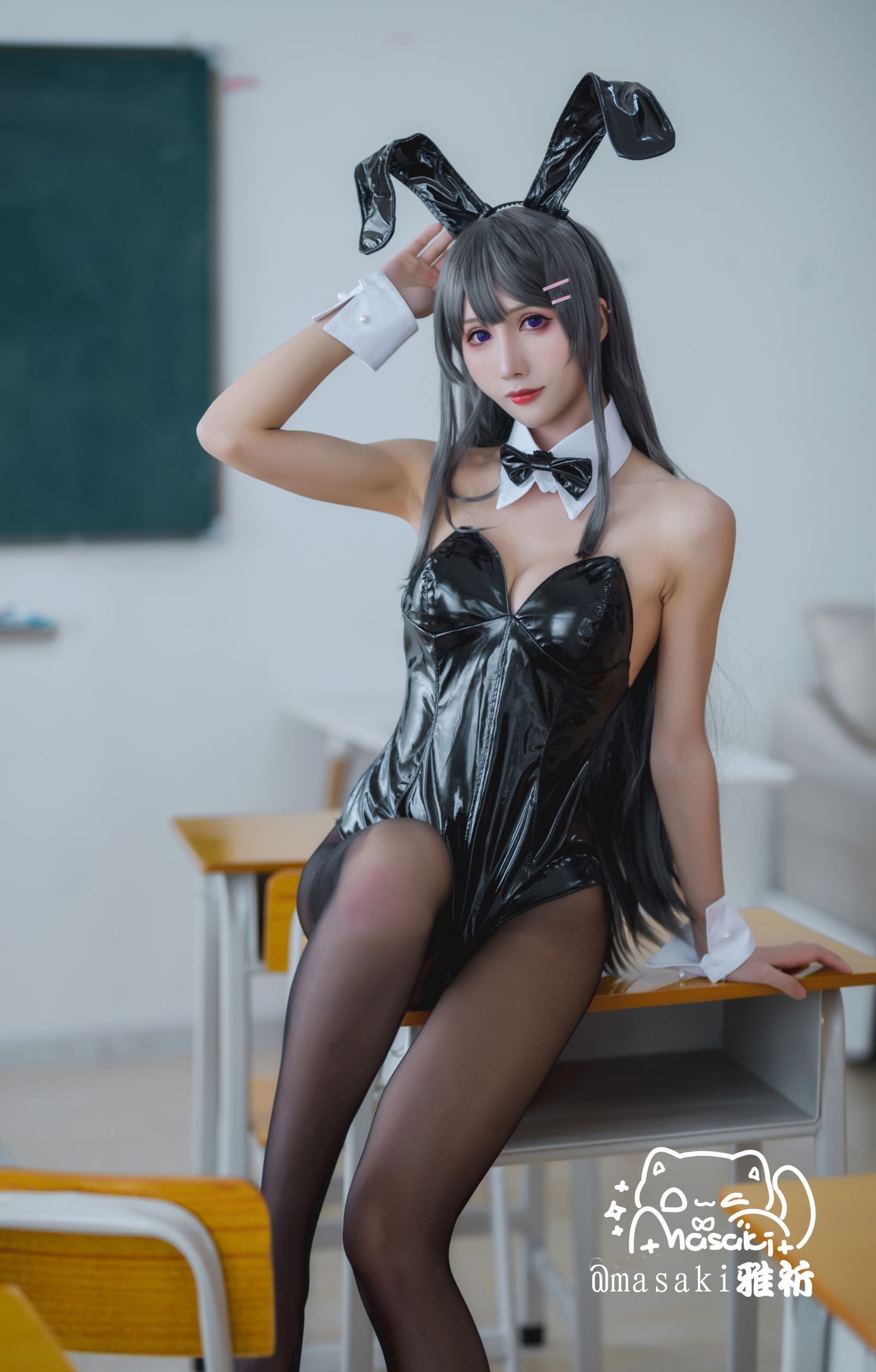 美女动漫博主masaki雅祈性感Cosplay写真樱岛麻衣 (2)