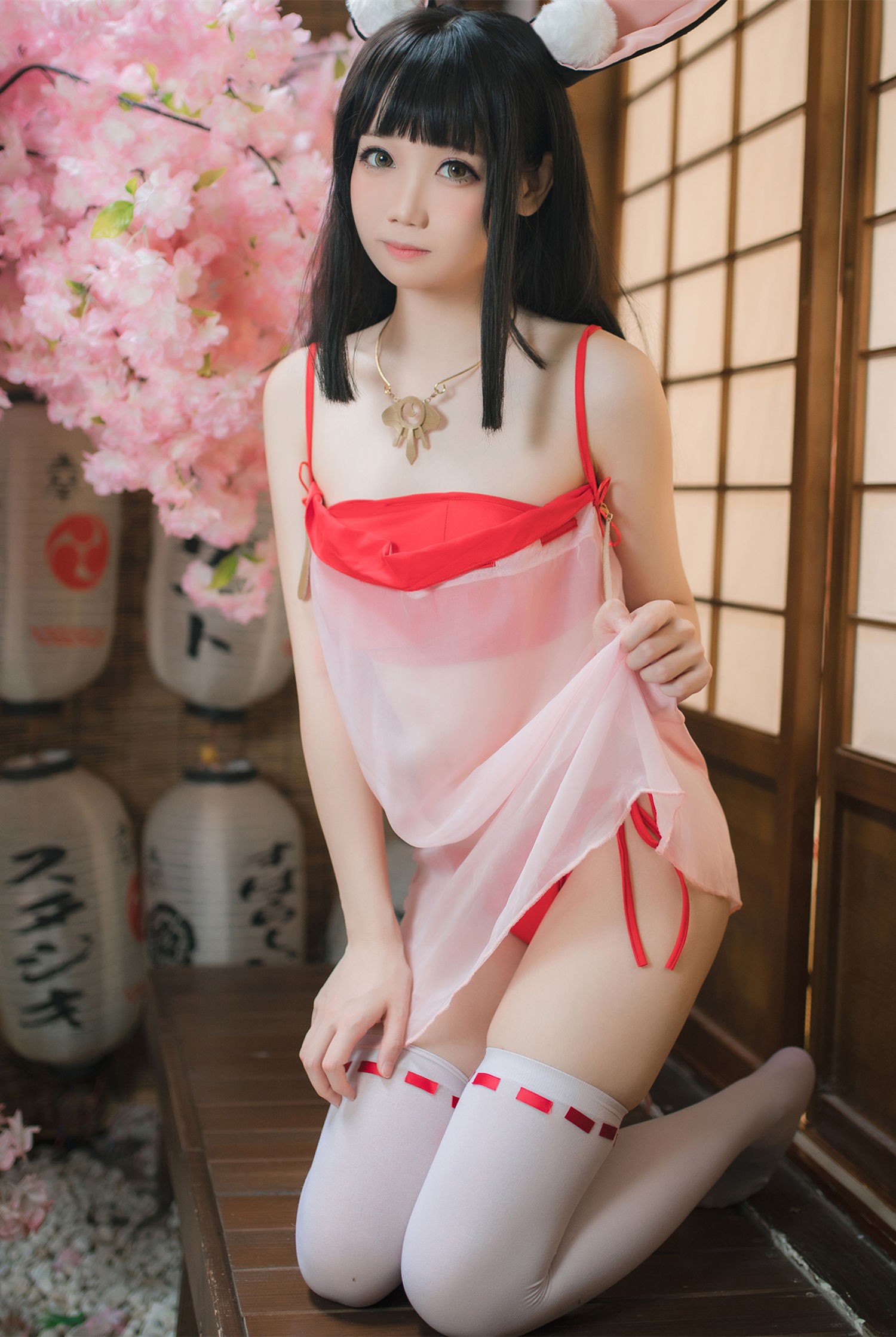 美女动漫博主焖焖碳性感Cosplay写真長門睡衣 (1)