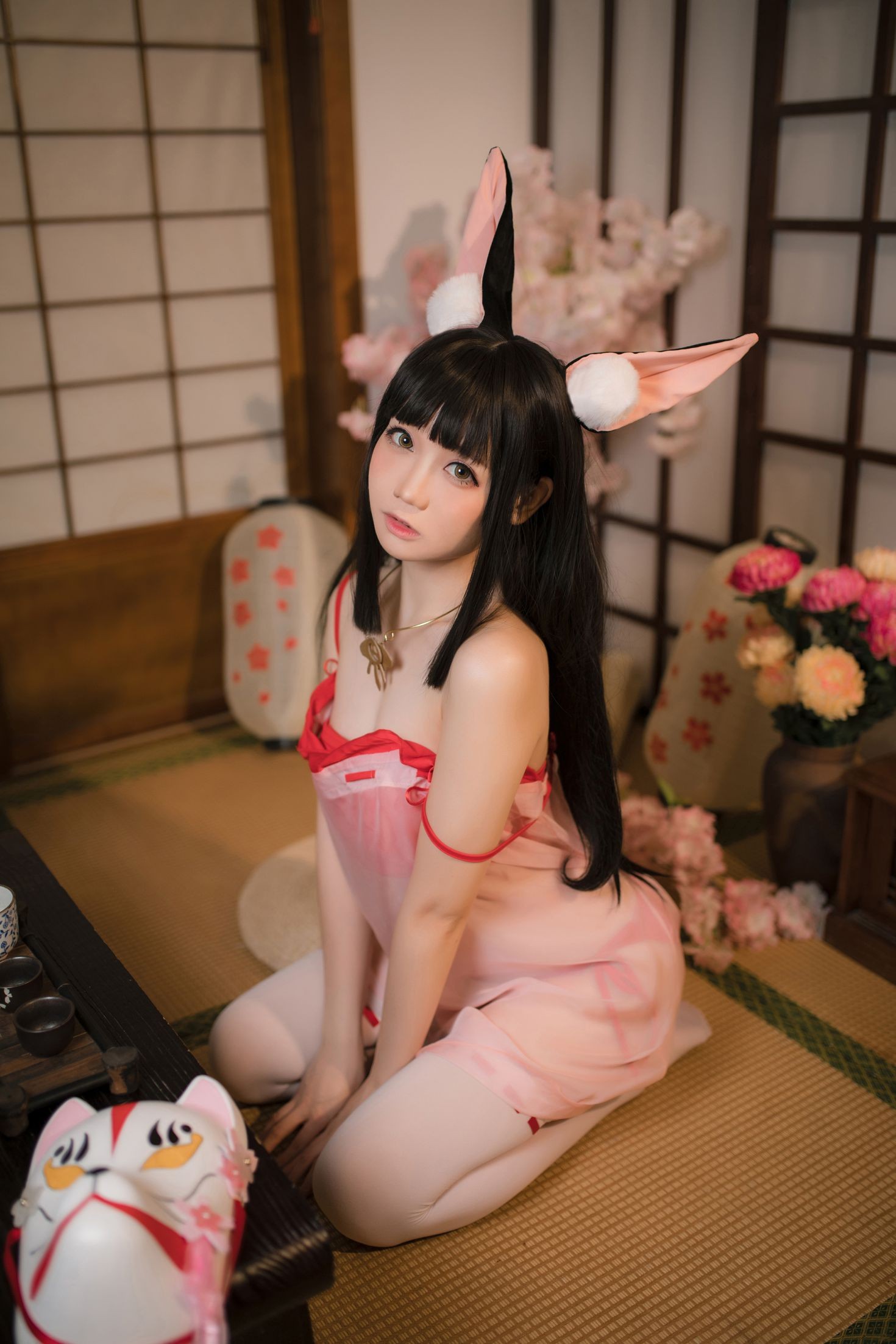 美女动漫博主焖焖碳性感Cosplay写真長門睡衣 (11)