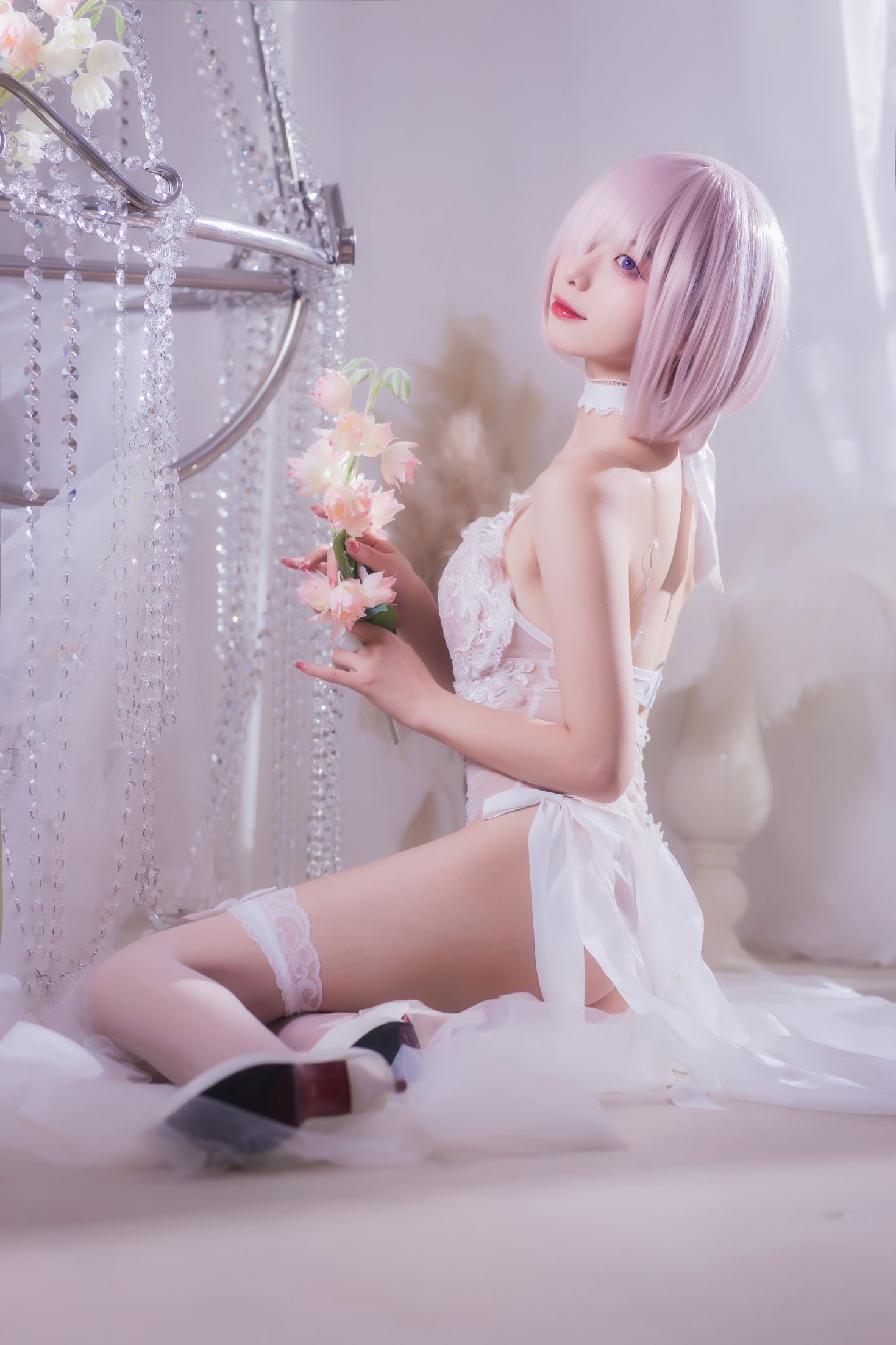 美女动漫博主封疆疆性感Cosplay写真婚纱玛修 (15)