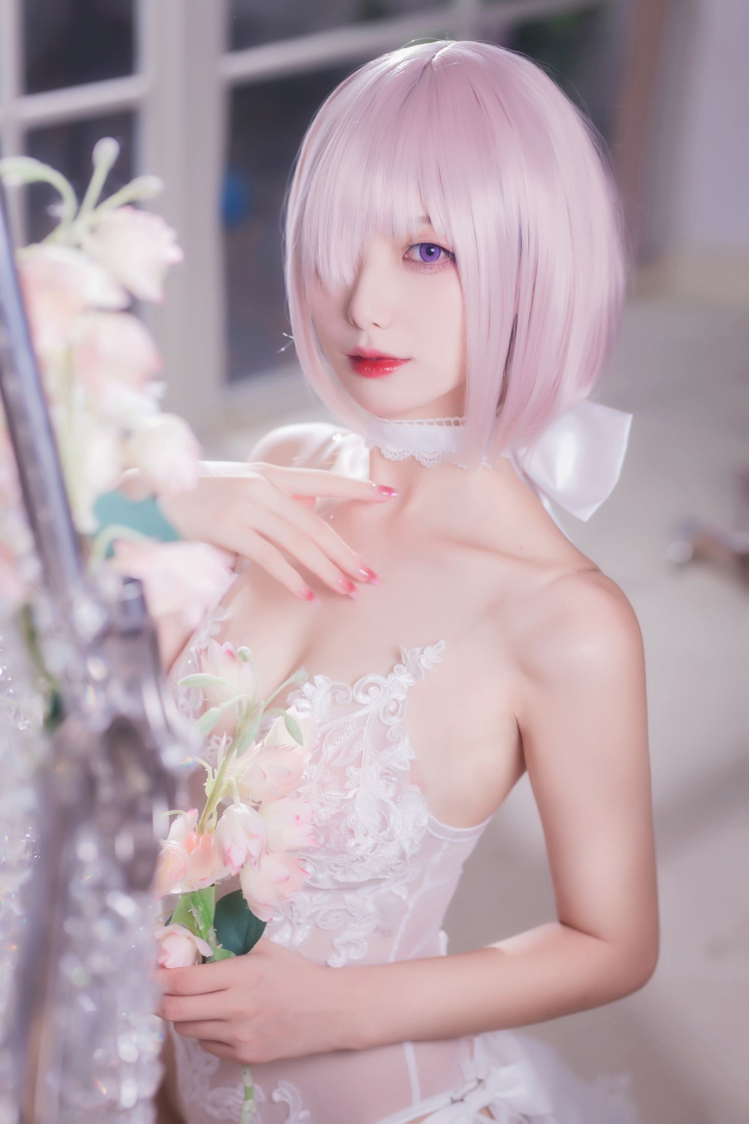 美女动漫博主封疆疆性感Cosplay写真婚纱玛修 (16)