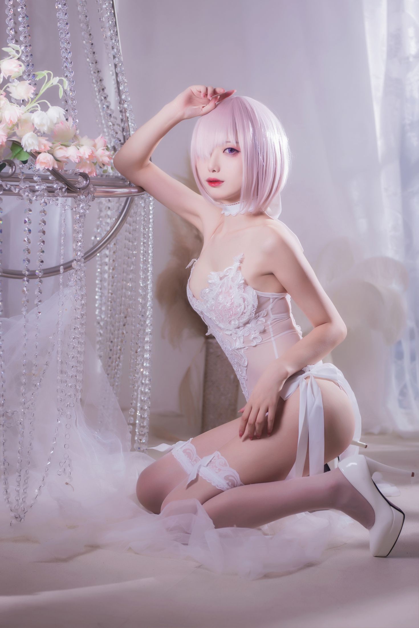 美女动漫博主封疆疆性感Cosplay写真婚纱玛修 (12)