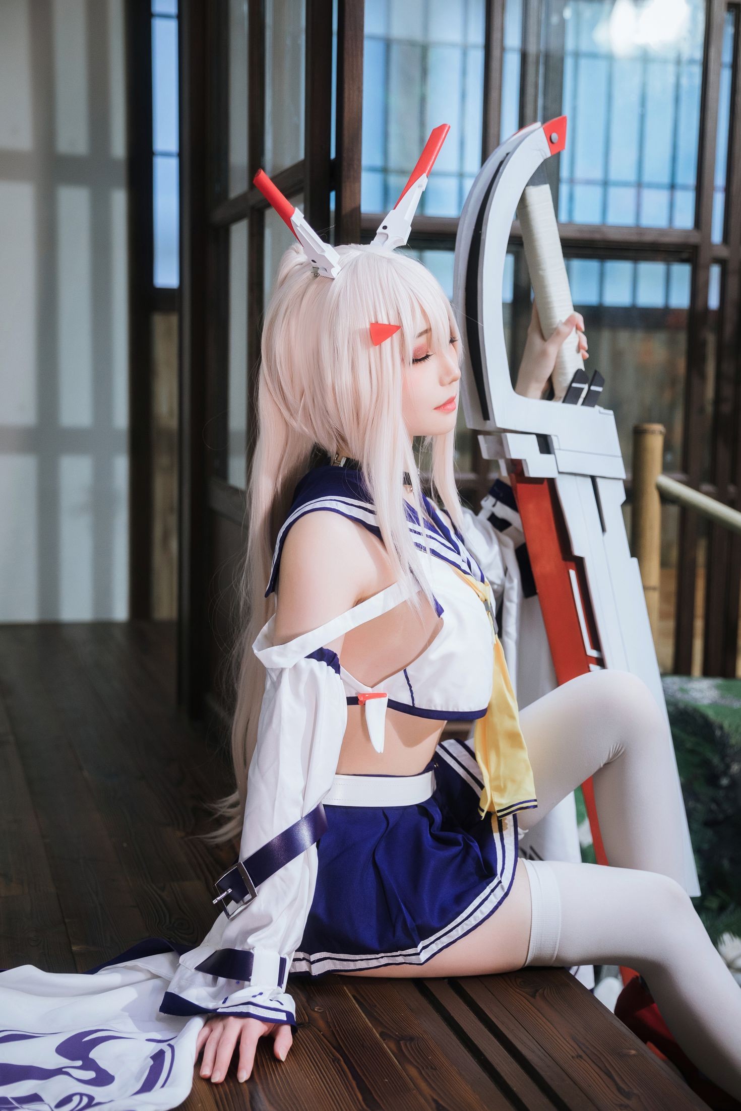 美女动漫博主焖焖碳性感Cosplay写真绫波改 (2)