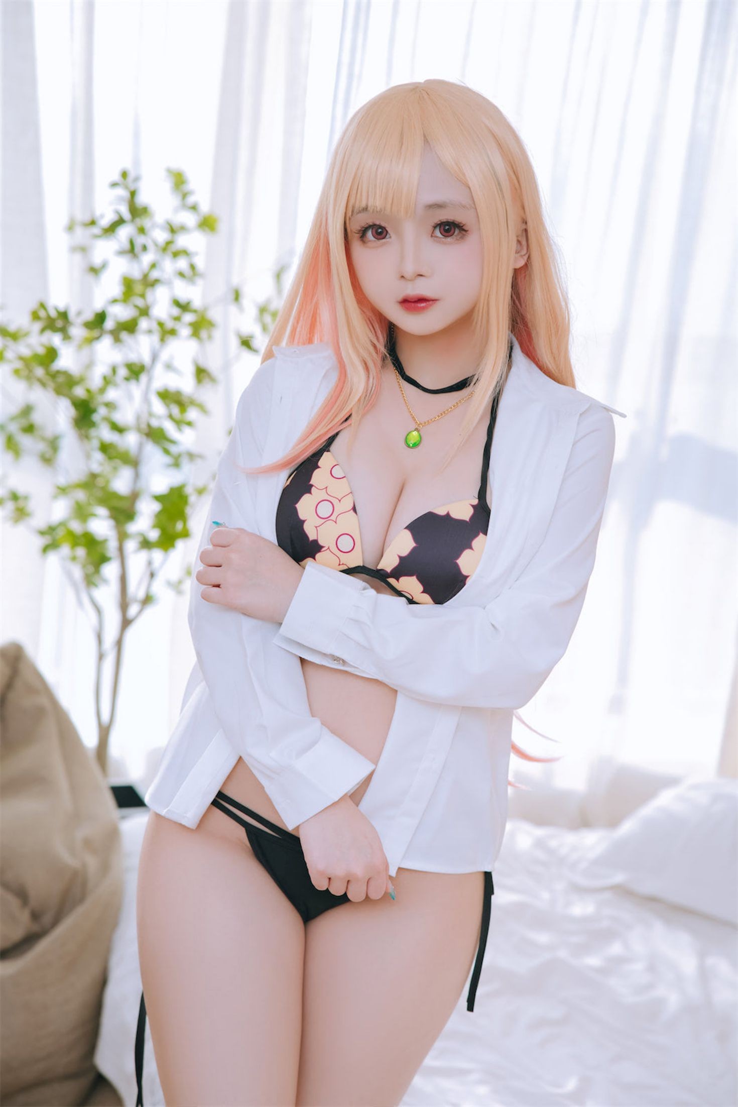 美女动漫博主日奈娇性感Cosplay写真更衣人偶喜多川海梦泳装 (30)