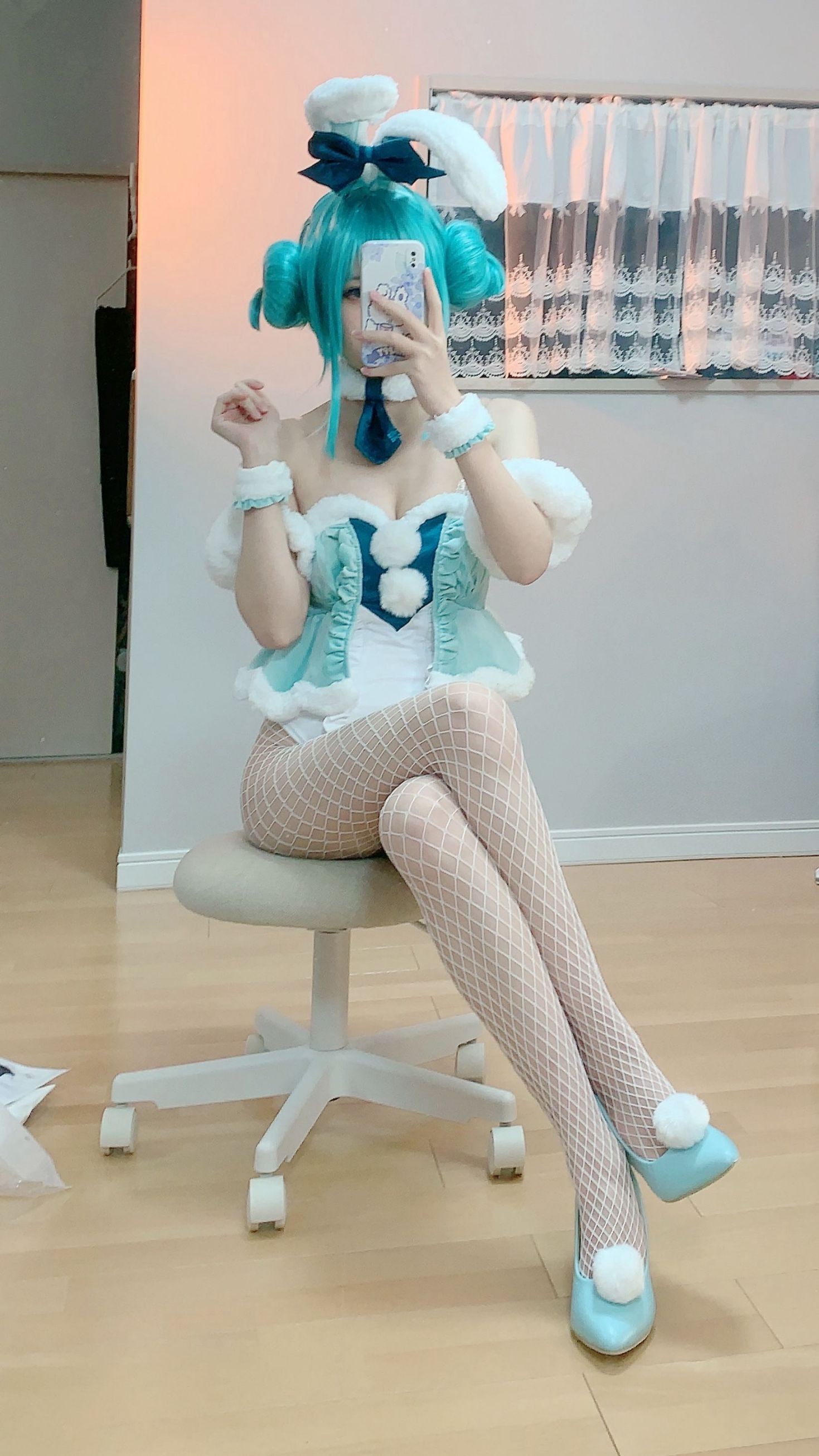 美女动漫博主千阳性感Cosplay写真初音兔女郎 (7)