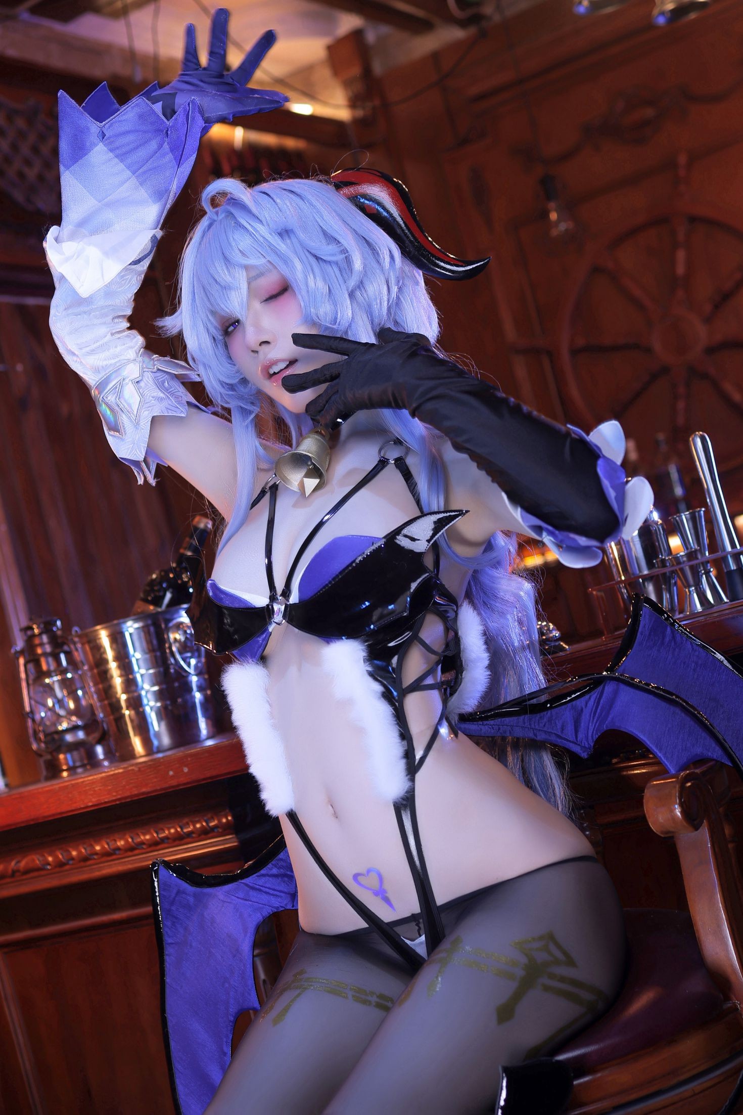 美女动漫博主水淼aqua性感Cosplay写真甘雨同人魅魔 (7)