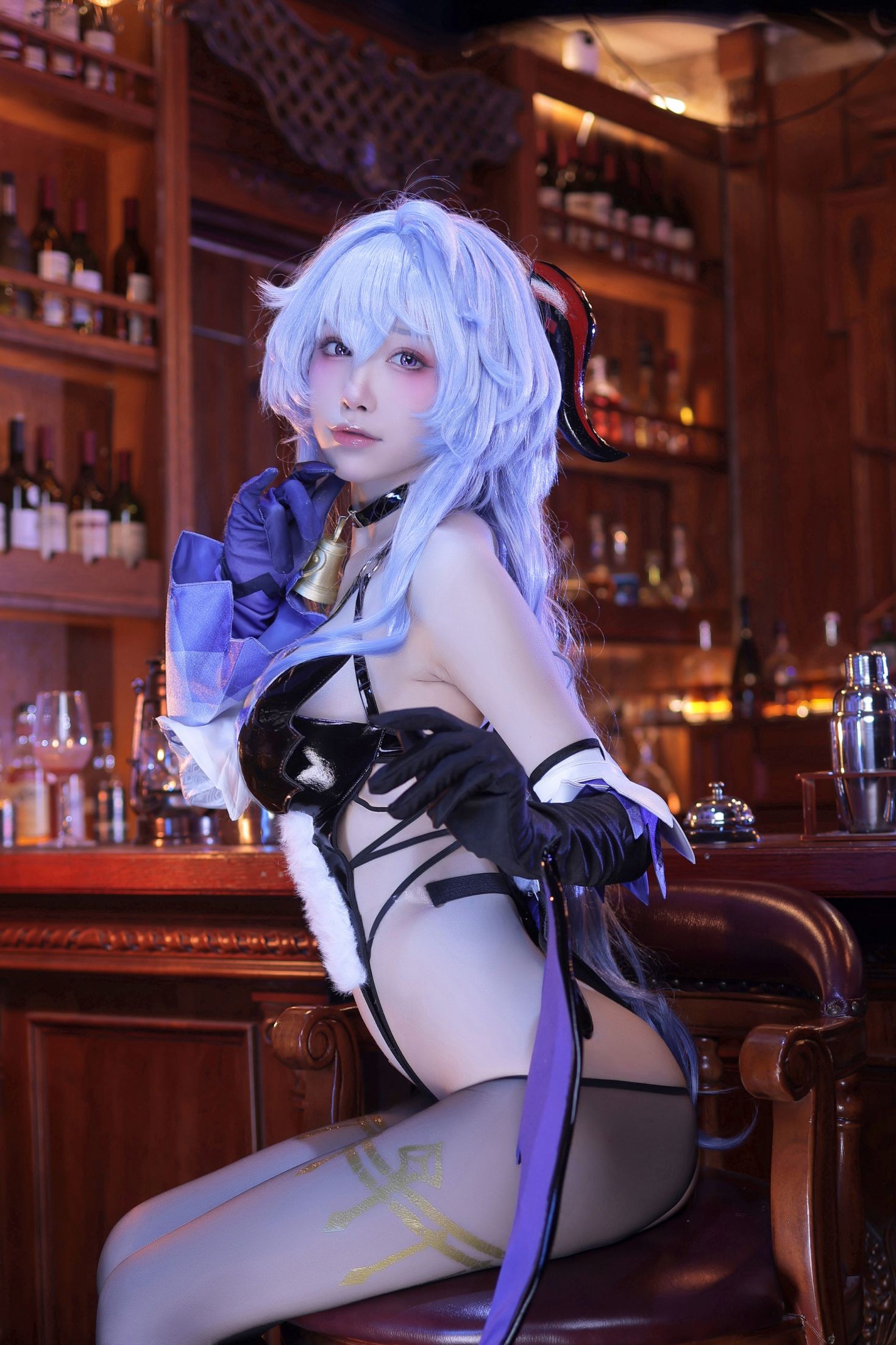 美女动漫博主水淼aqua性感Cosplay写真甘雨同人魅魔 (4)