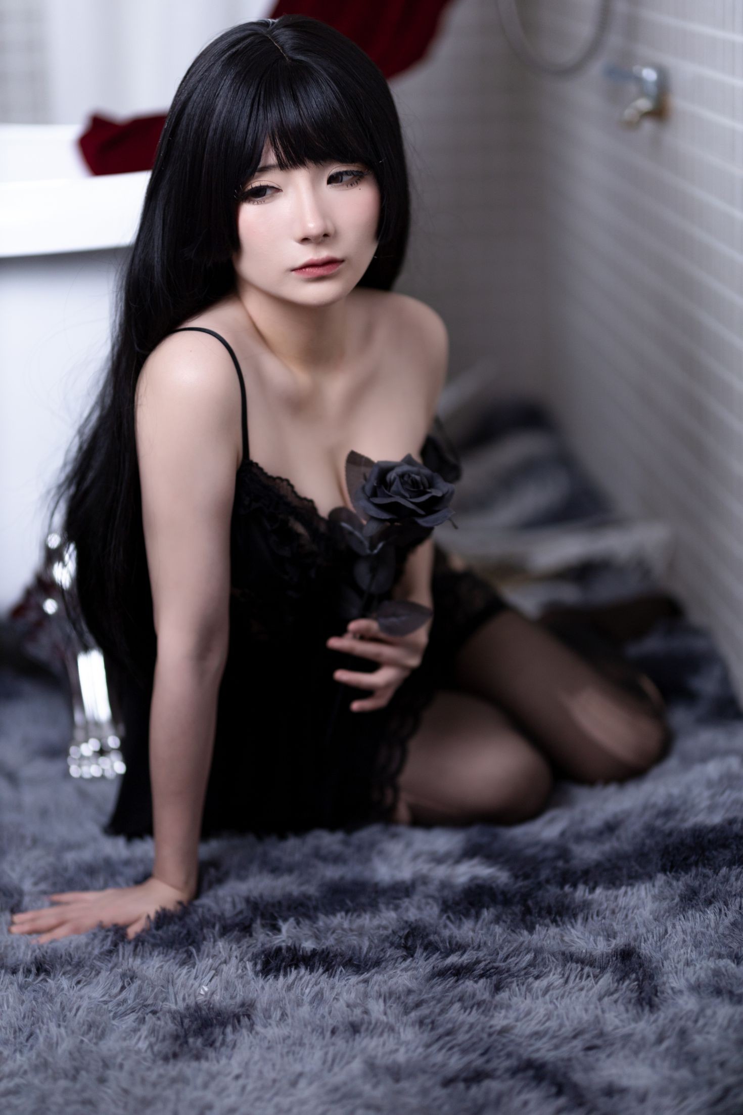 美女动漫博主是三不是世性感Cosplay写真黑玫瑰 (20)