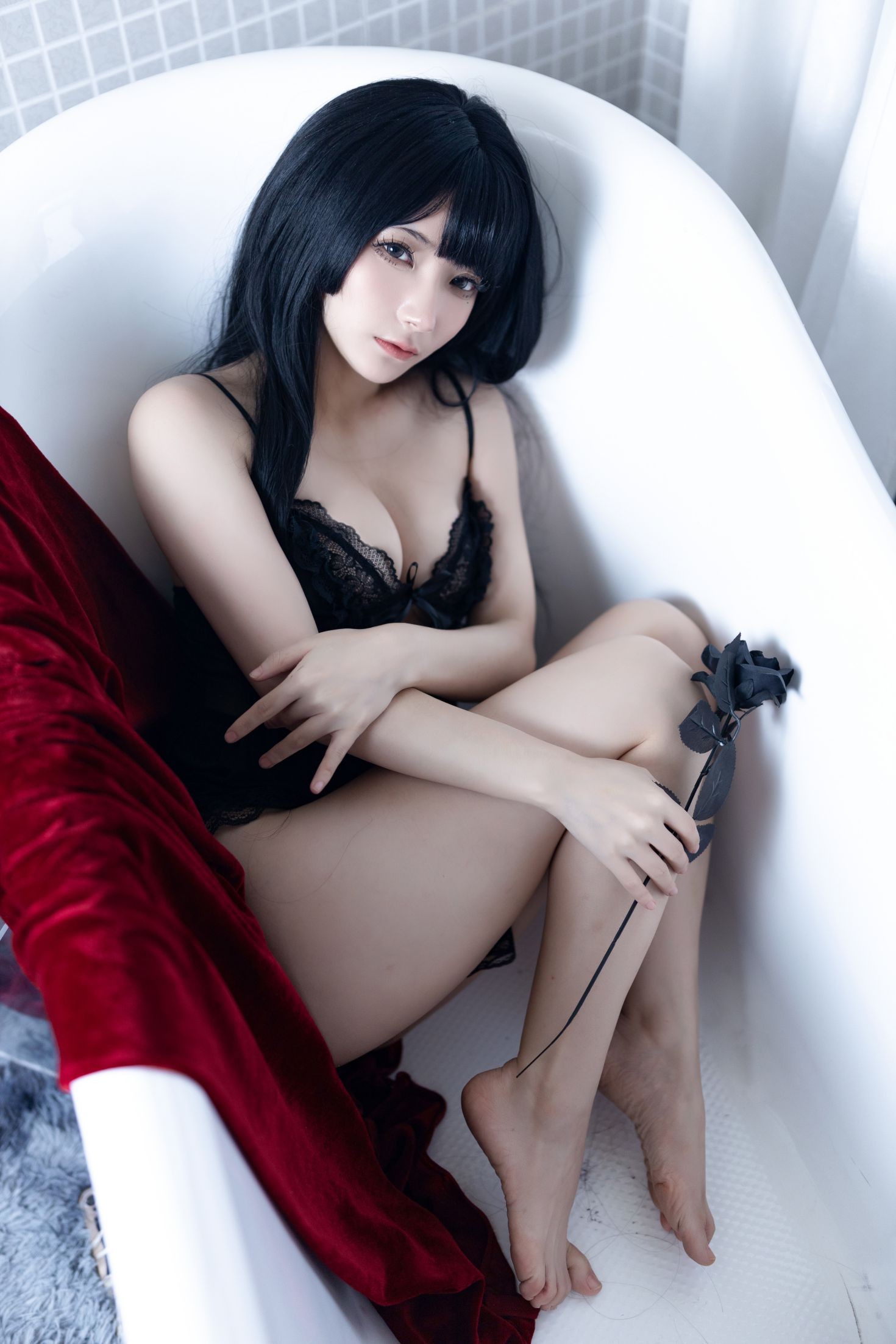 美女动漫博主是三不是世性感Cosplay写真黑玫瑰 (33)