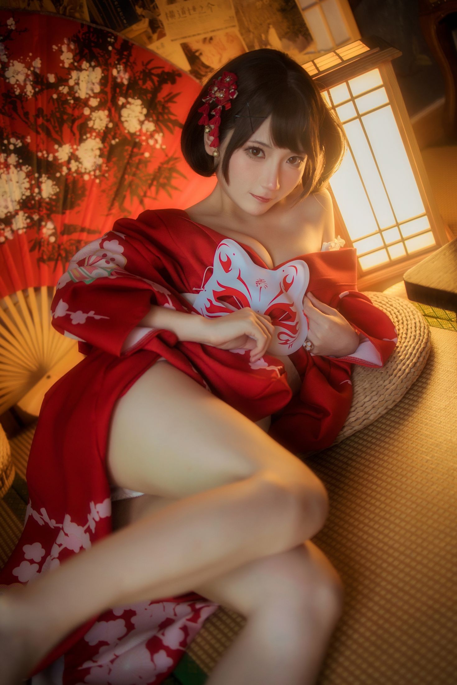 美女动漫博主是三不是世性感Cosplay写真和服 (6)