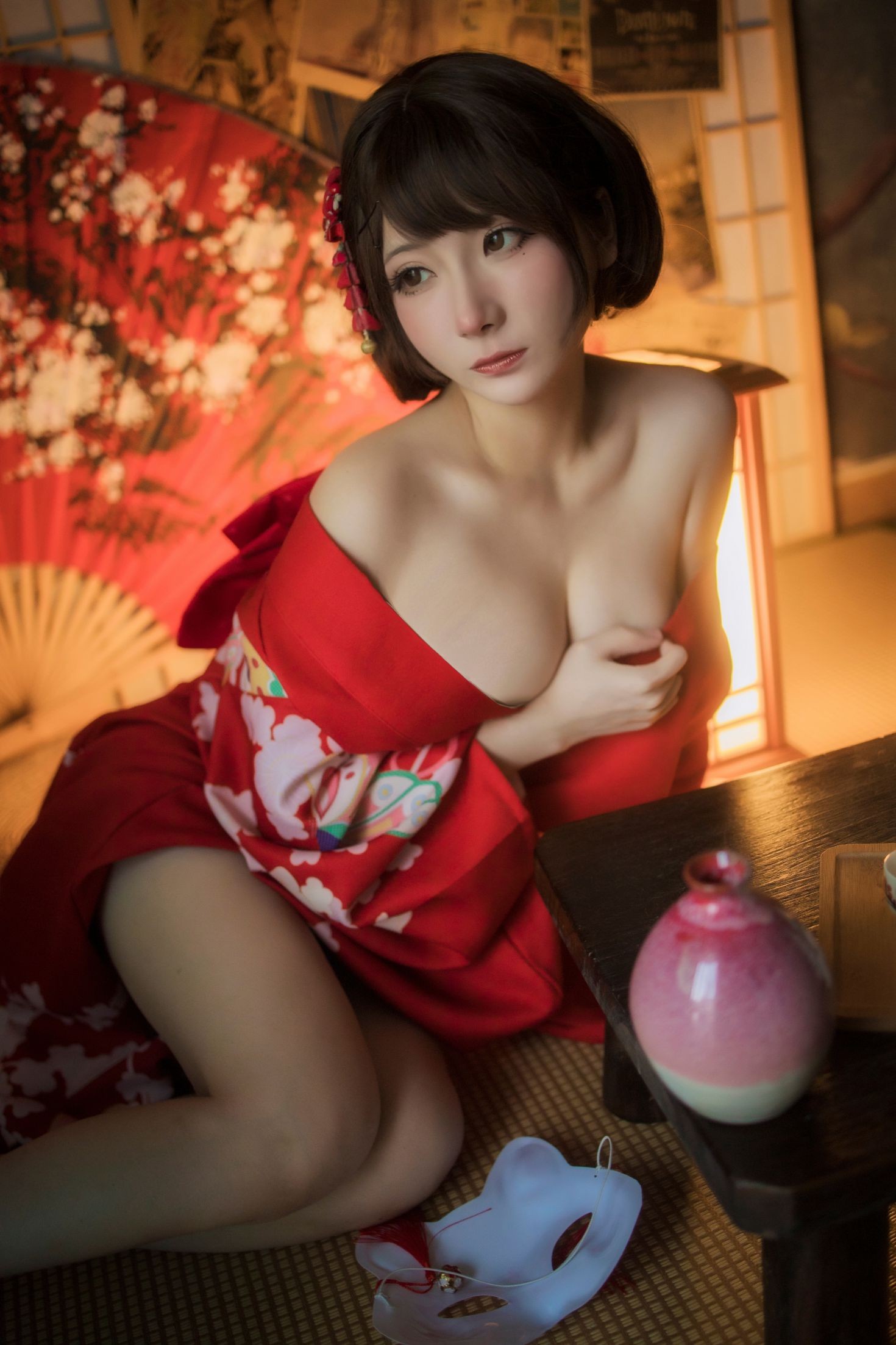 美女动漫博主是三不是世性感Cosplay写真和服 (10)