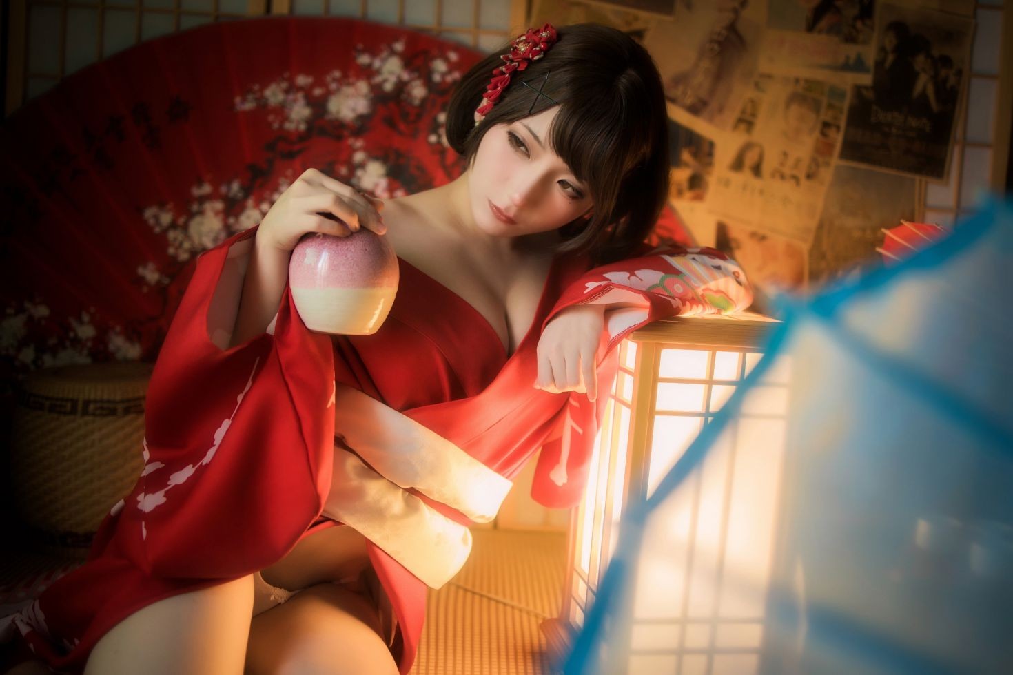 美女动漫博主是三不是世性感Cosplay写真和服 (7)